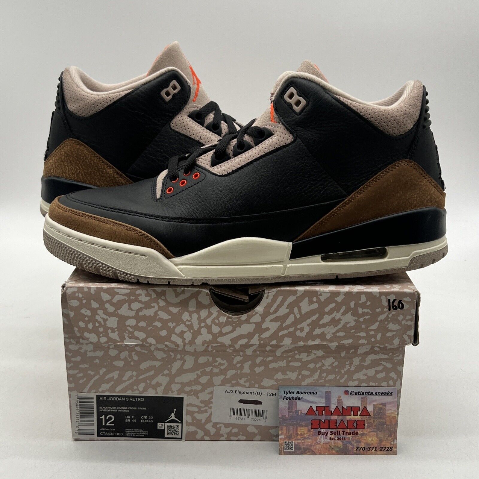 Size 12 - Jordan 3 Retro Mid Desert Elephant Black Brown (CT8532-008)