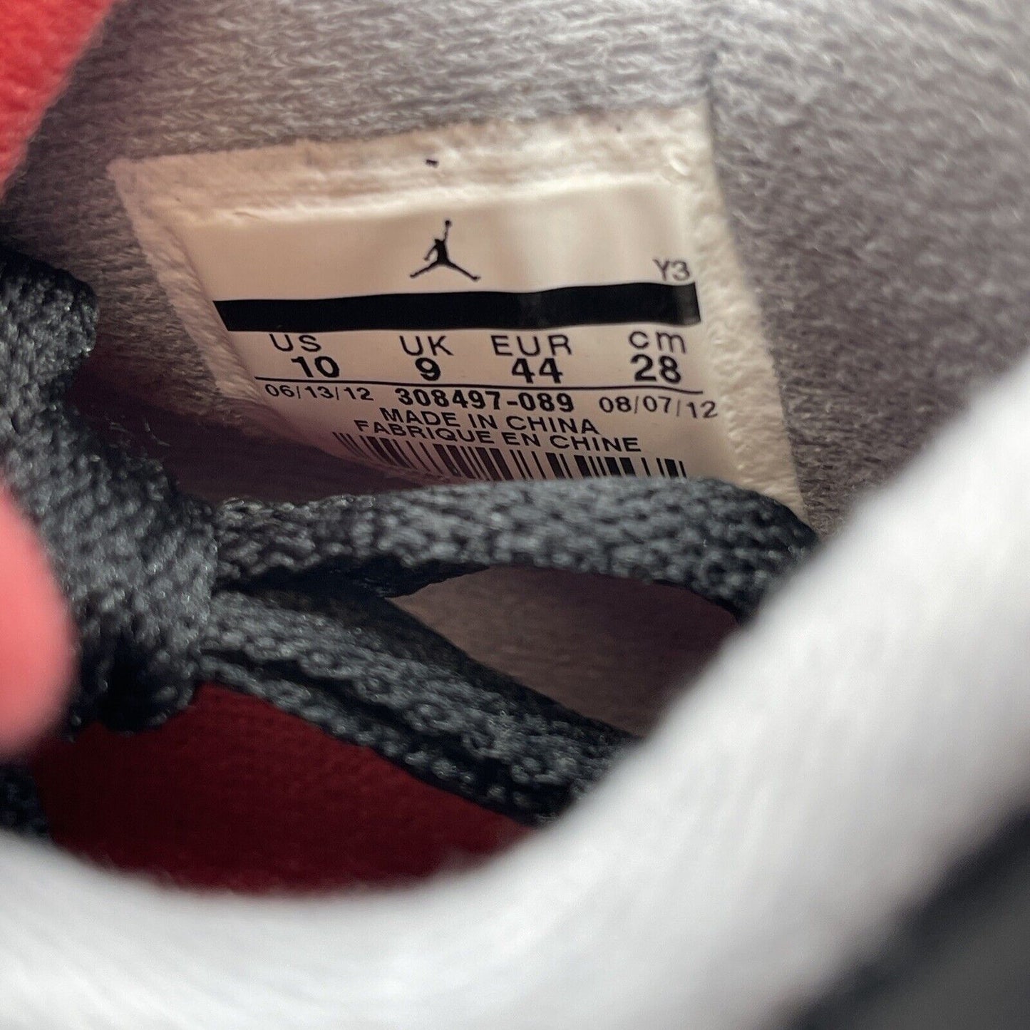 Size 10 - Jordan 4 Retro bred release 2012 Black Grey Suede Leather (308497-089)