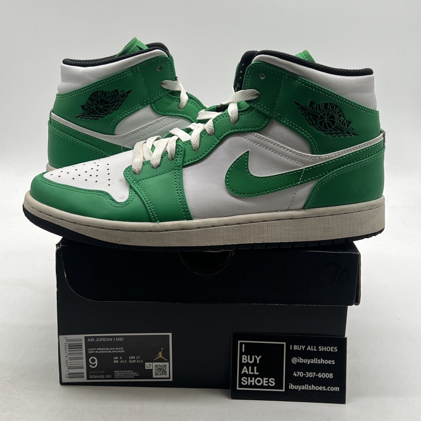 Size 9 - Air Jordan 1 Mid Lucky Green (DQ8526-301)