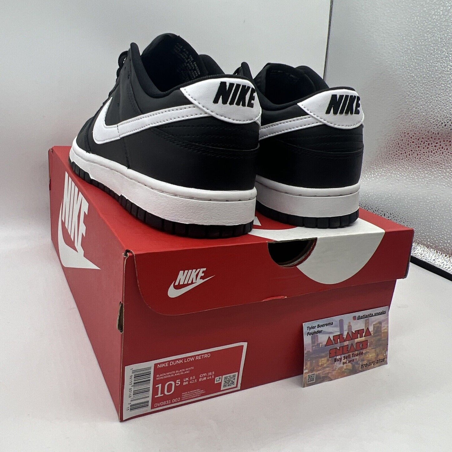 Size 10.5 - Nike Dunk Low Black Panda 2.0 Brand New Og All