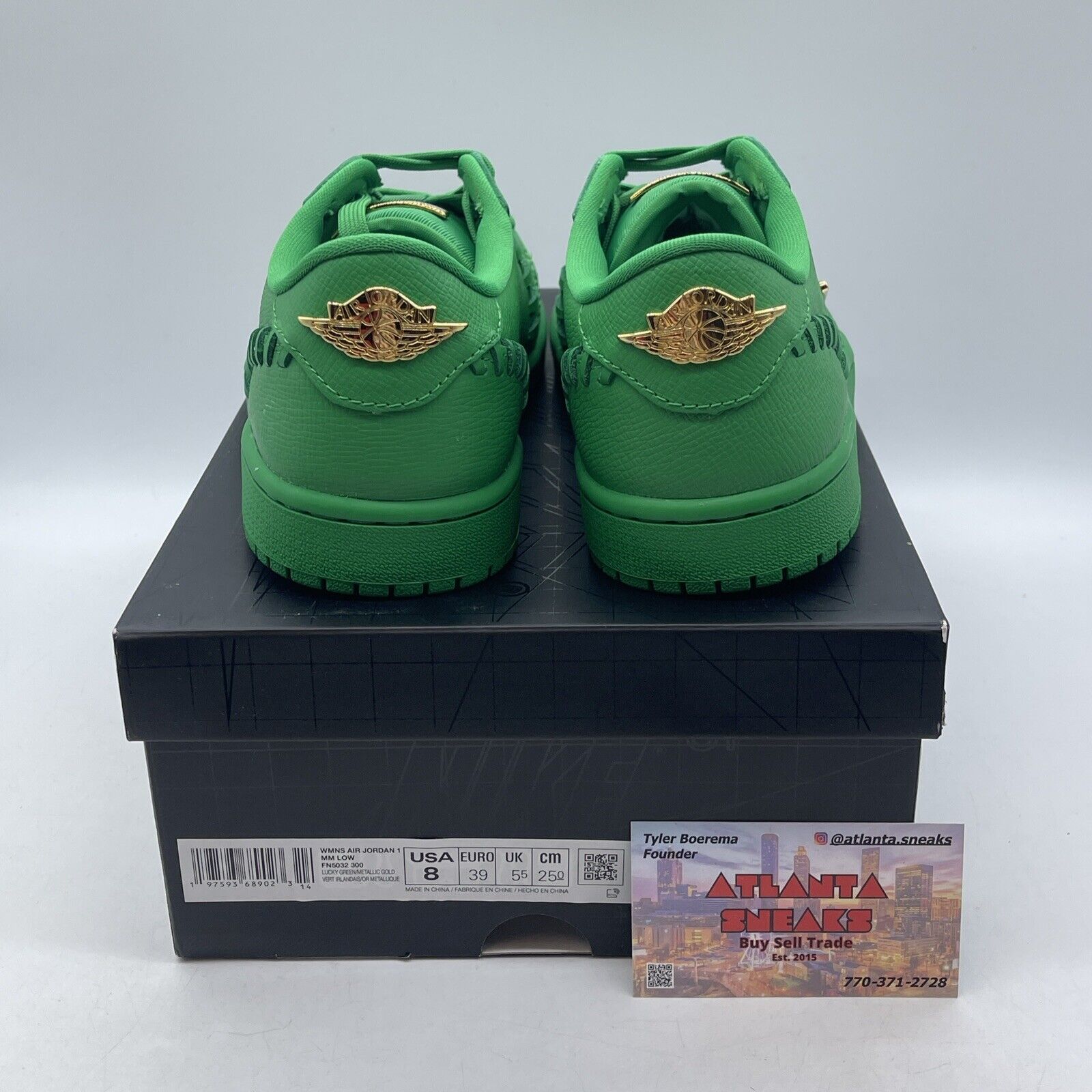 Size 8W - Air Jordan 1 Method of Make Low Lucky Green Gold Leather (FN5032-300)