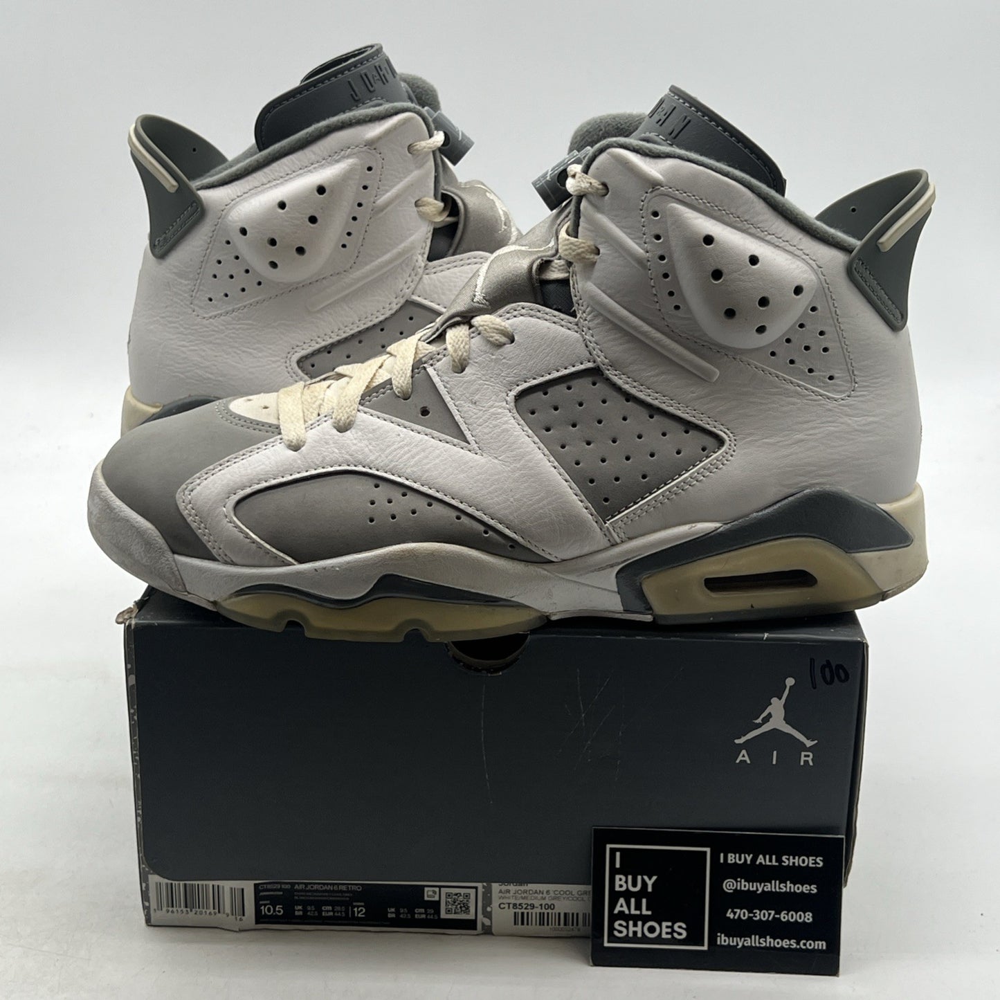 Size 10.5 - Air Jordan 6 Retro Low Cool Grey (CT8529-100)