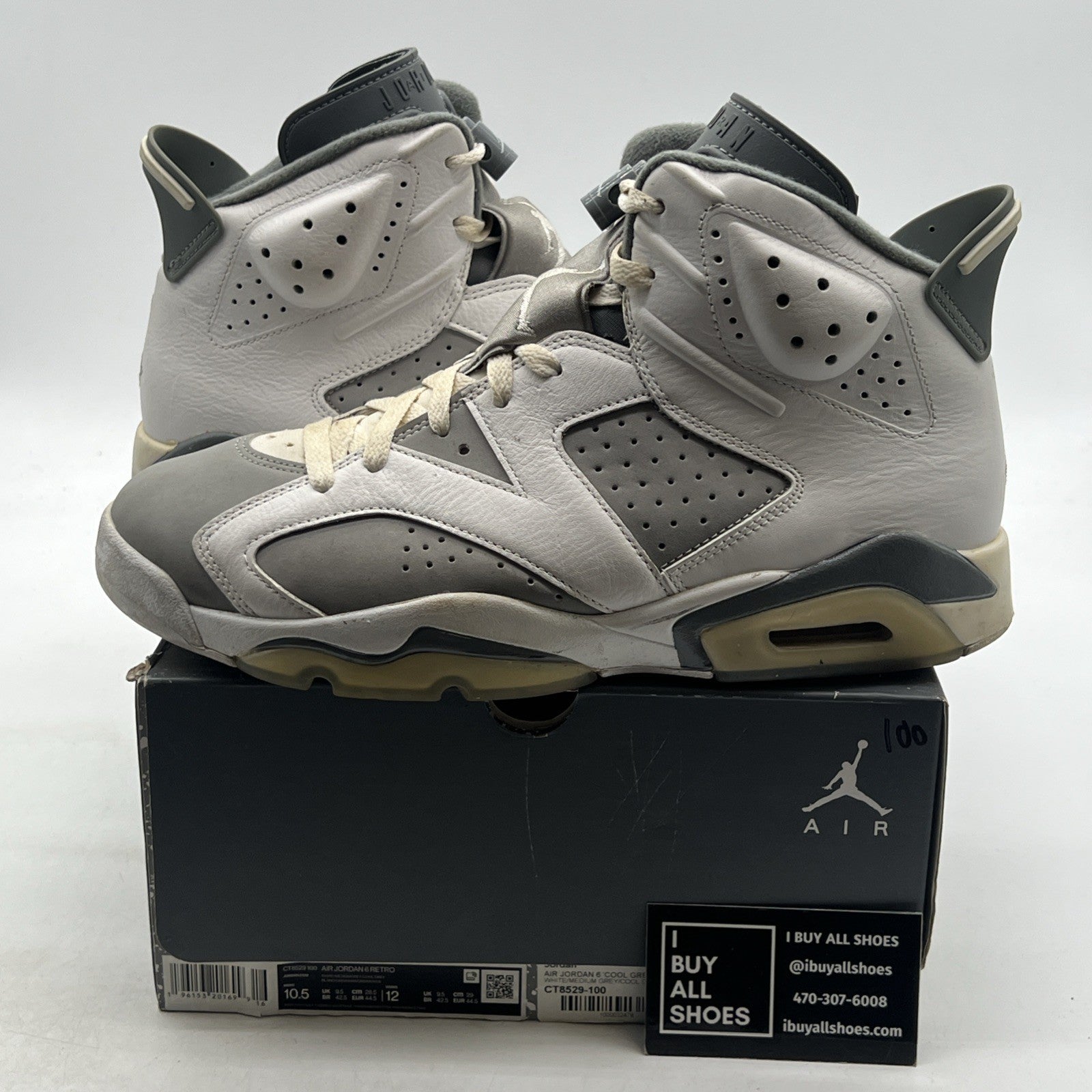 Size 10.5 - Air Jordan 6 Retro Low Cool Grey (CT8529-100)