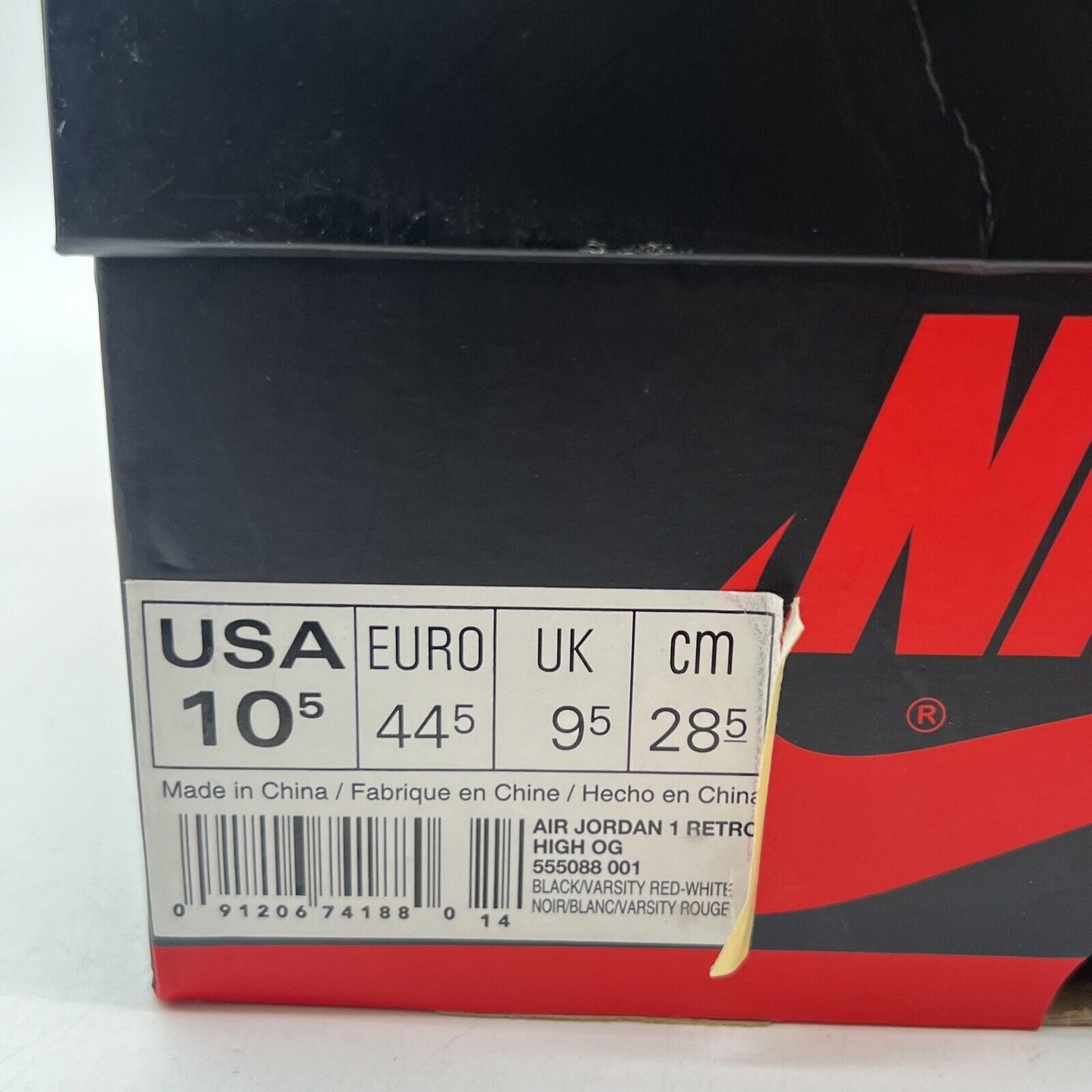 Size 10.5 - Jordan 1 Retro OG High Banned, Bred (555088-001)