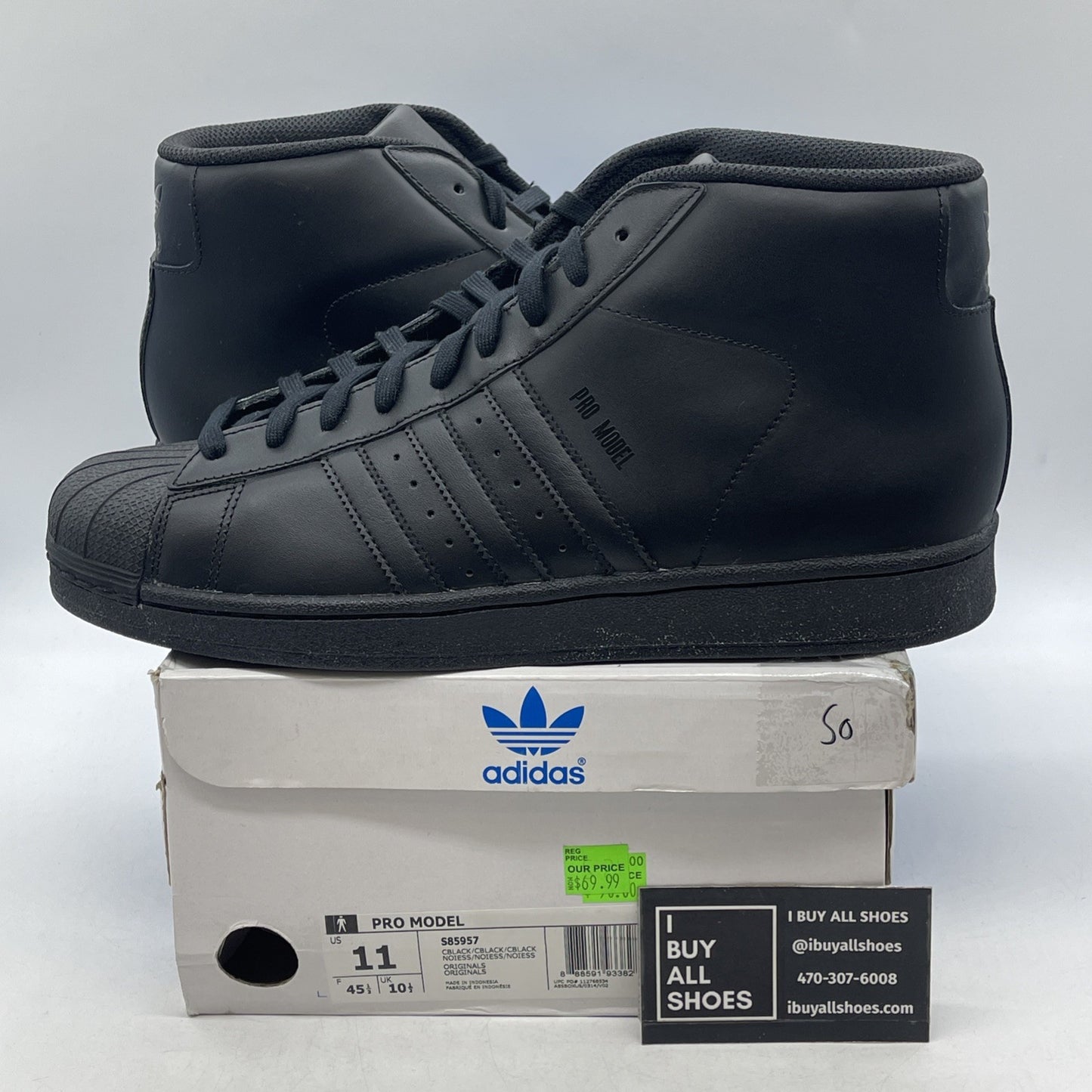 Size 11 - Adidas Pro Model Triple Black (S85957)