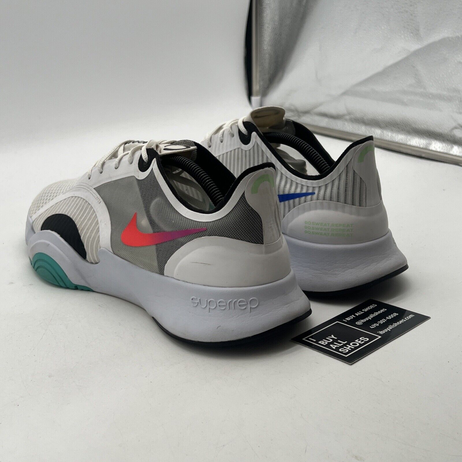 Size 12 - Nike SuperRep Go Football Grey Crimson (CJ0773-120)