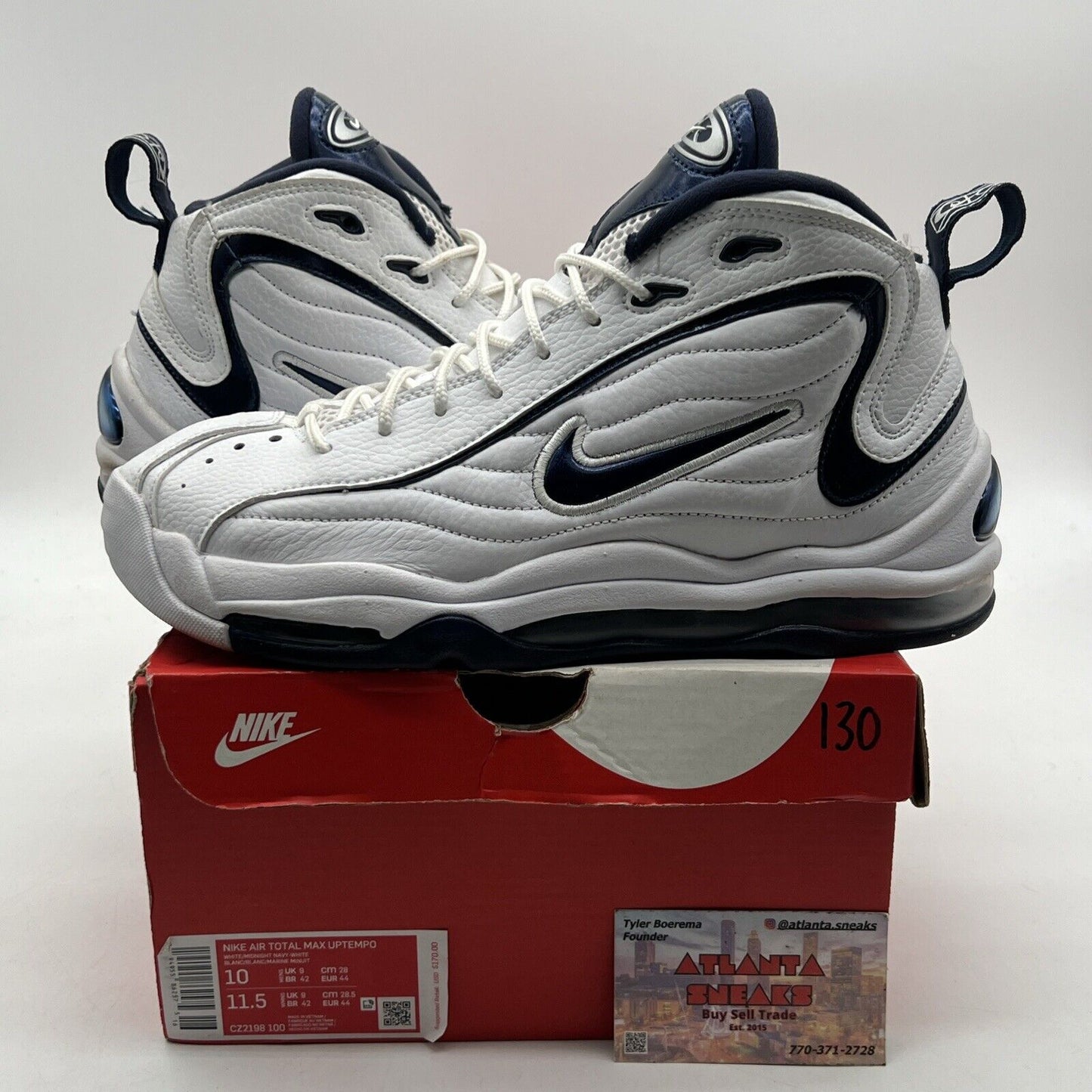 Size 10 - Nike Air Total Max Uptempo Midnight Navy White Leather (CZ2198-100)