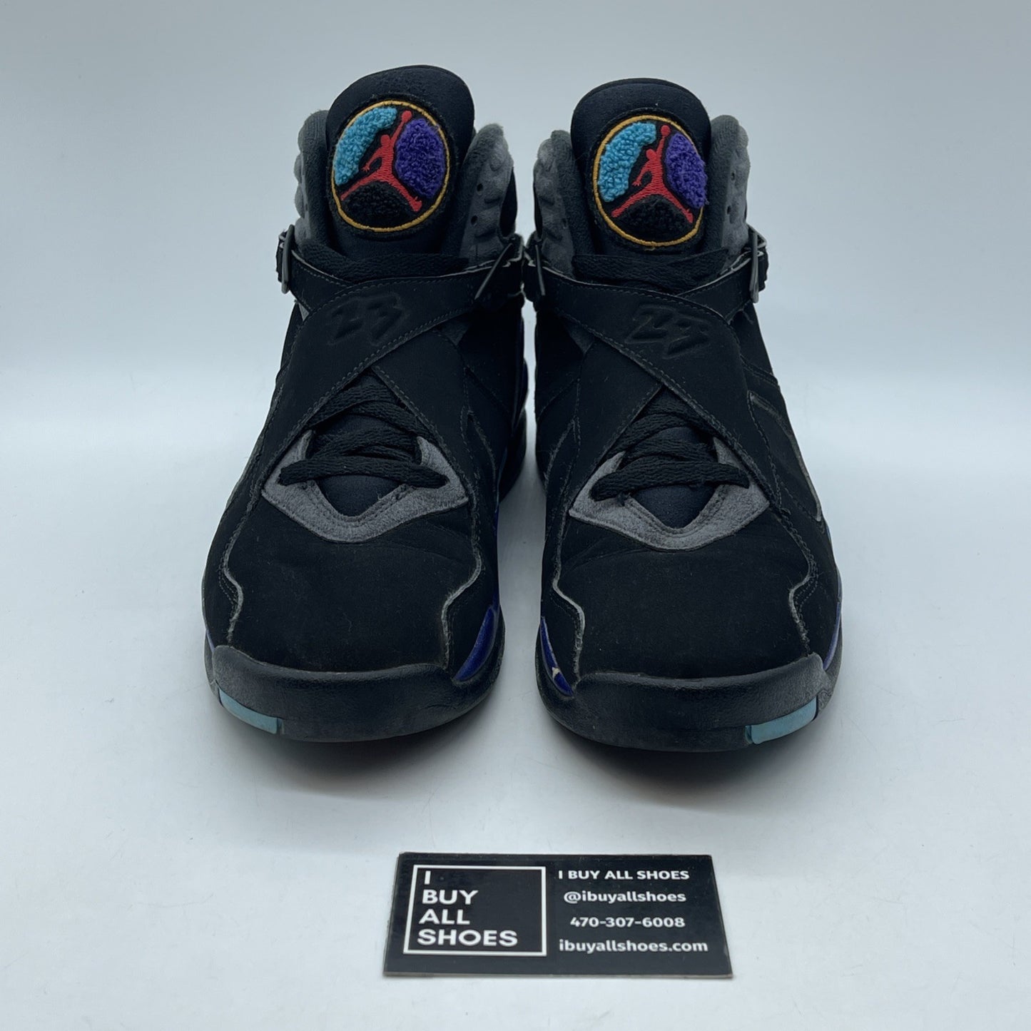 Size 8.5 - Air Jordan 8 Retro 2007 Aqua Black Purple Grey Suede (305381-025)