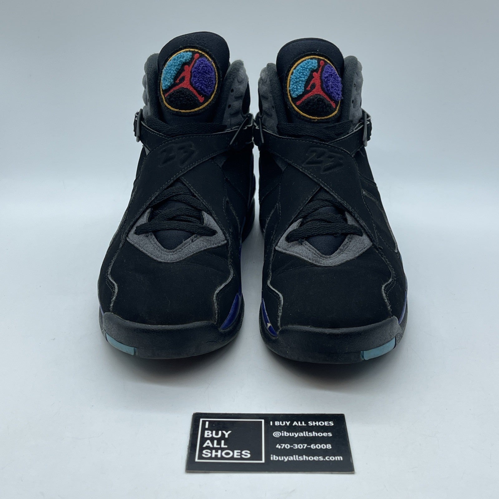 Size 8.5 - Air Jordan 8 Retro 2007 Aqua Black Purple Grey Suede (305381-025)