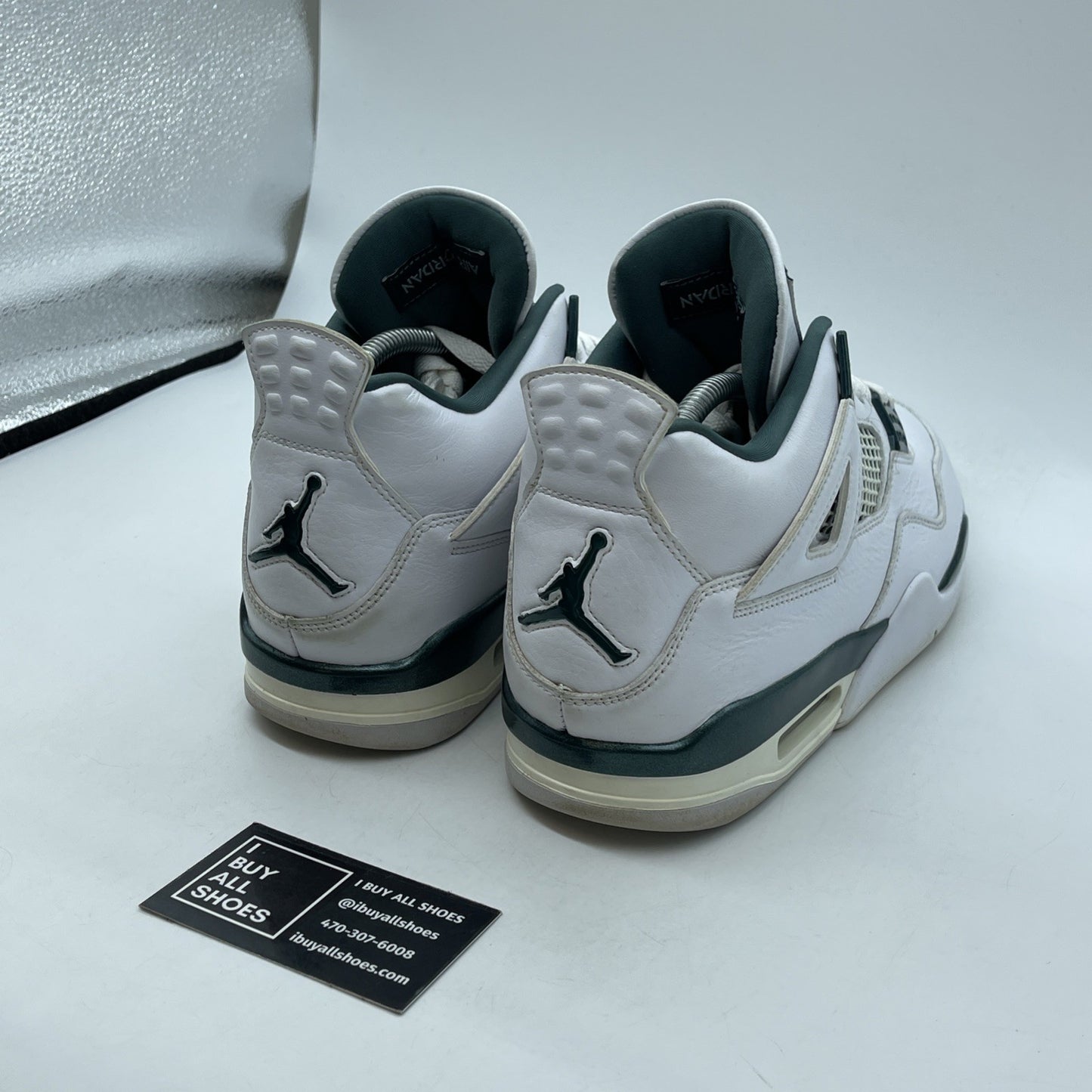 Size 9.5 - Air Jordan 4 Retro Oxidized Green White Leather (FQ8138-103)