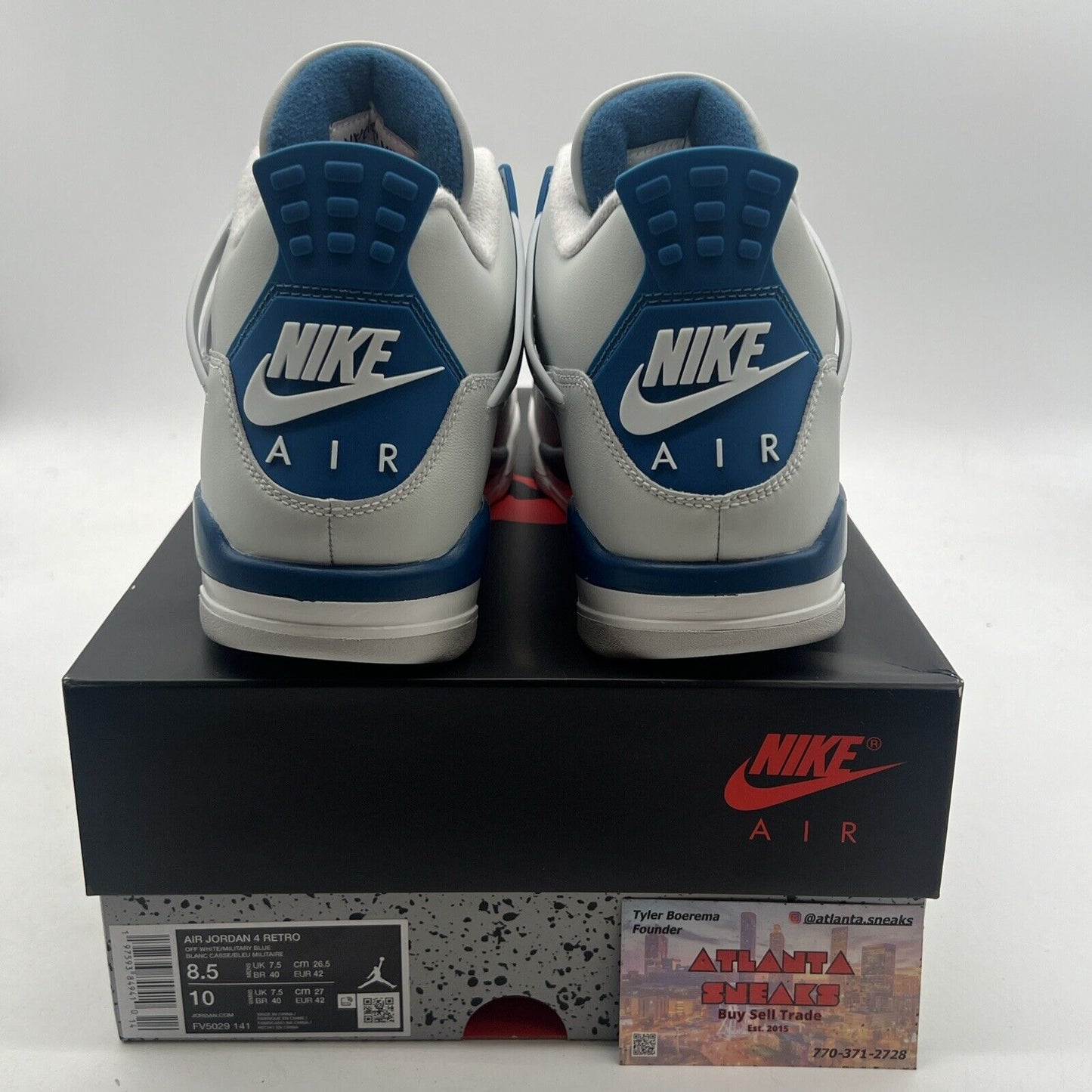 Size 8.5 - Air Jordan 4 Retro 2024 Military Blue (FV5029-141).