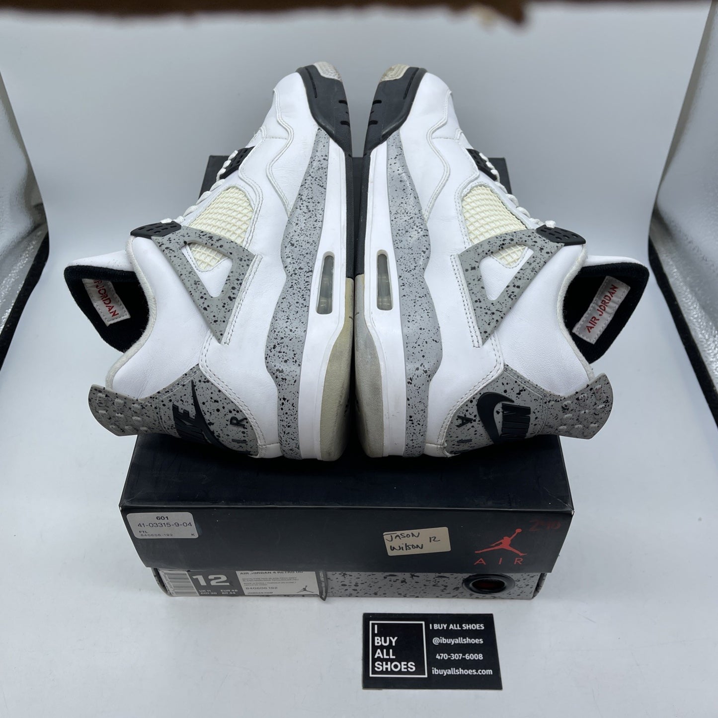 Size 12 - Jordan 4 Retro OG Mid White Cement White Grey Leather (840606-192)