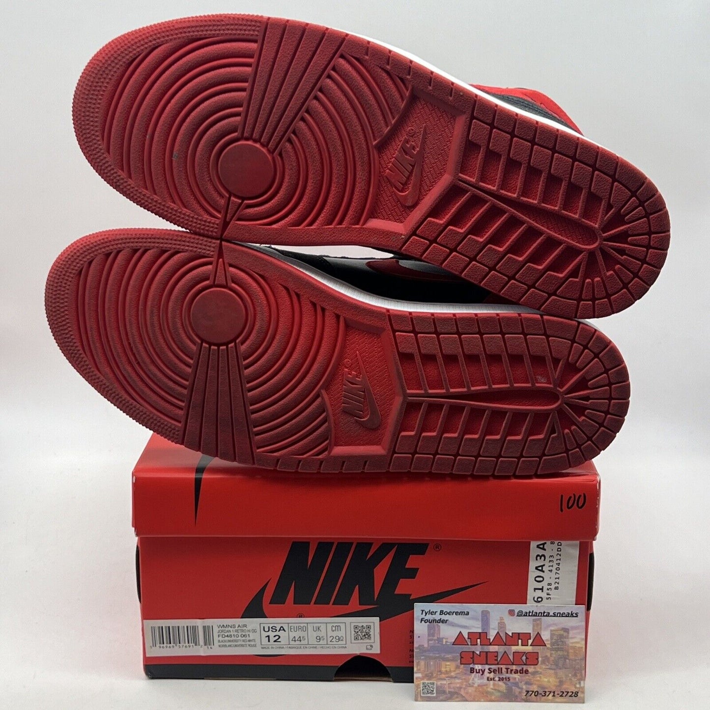 Size 12 - Air Jordan 1 Retro OG 2023 High Satin Bred W Black White (FD4810-061)