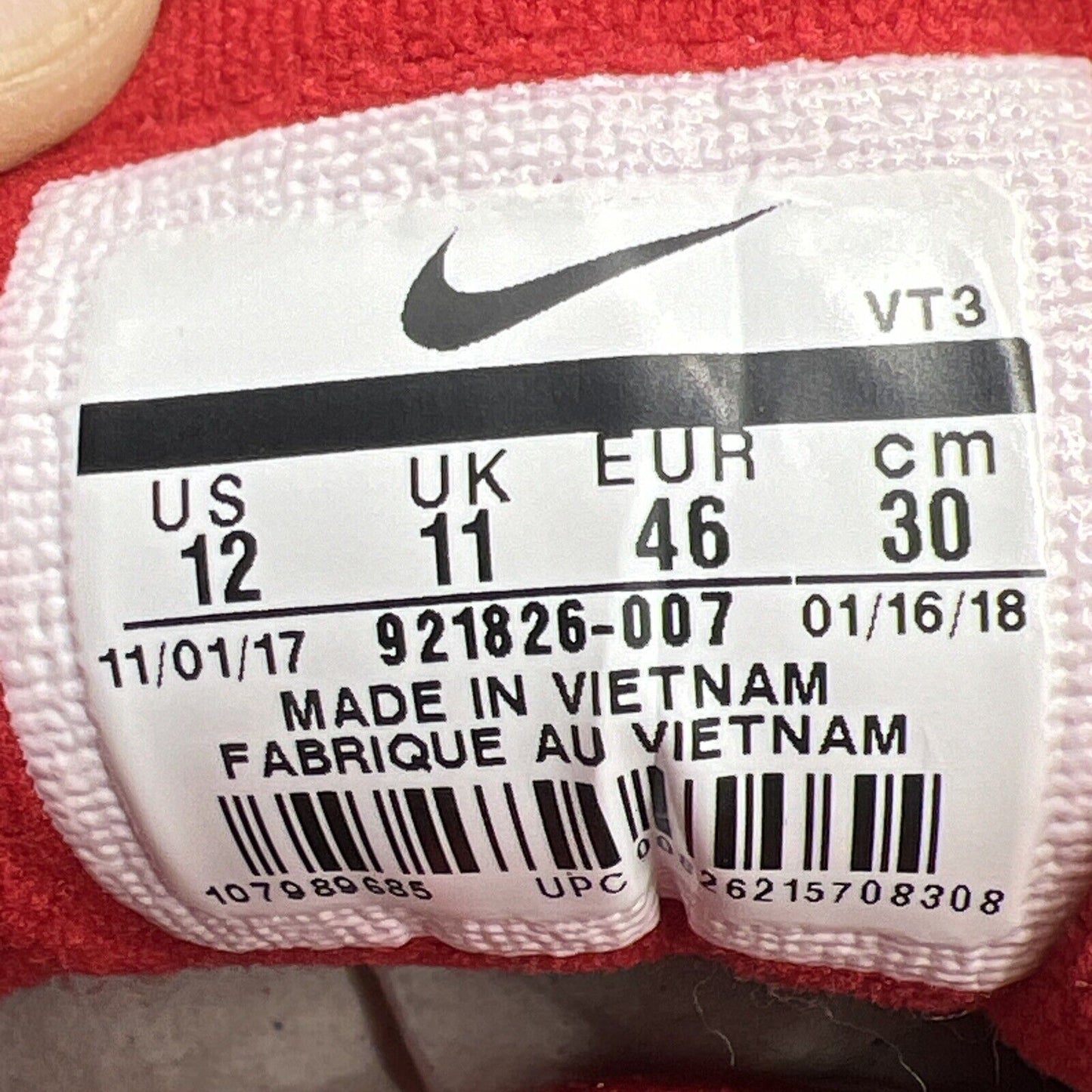 Size 12 - Nike Air Max 97 Gym Red Grey White Black Leather (921826-007)