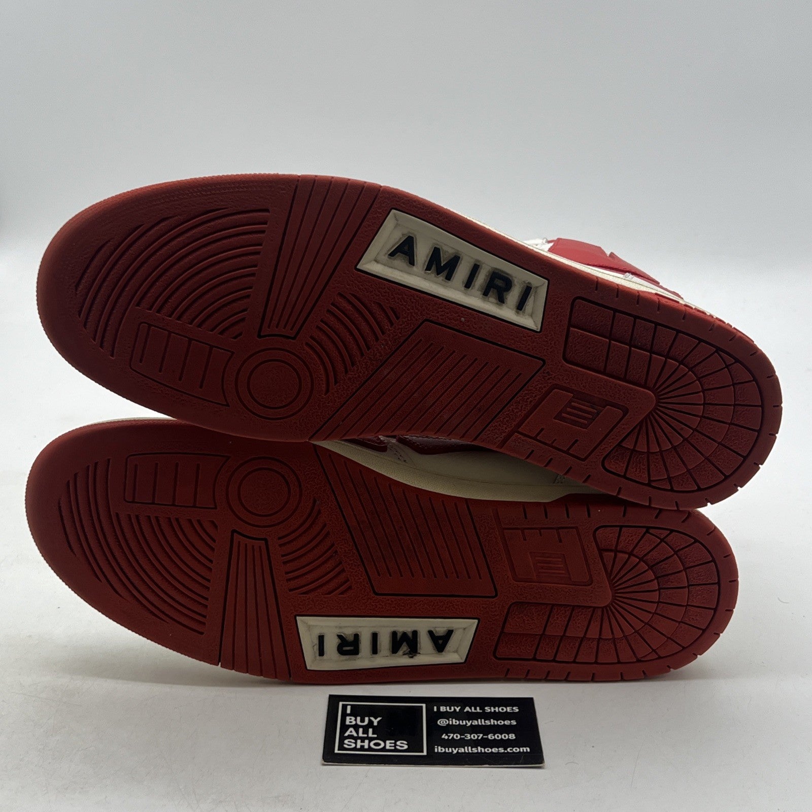 Size 12 - AMIRI Skeleton Top High White / Red Skeleton Sneakers