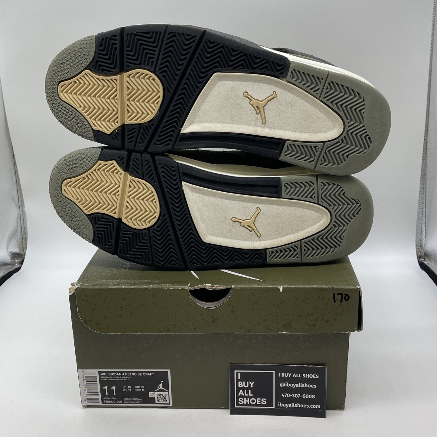 Size 11 - Jordan 4 SE Retro Low Craft Olive Green Black Suede (FB9927-200)