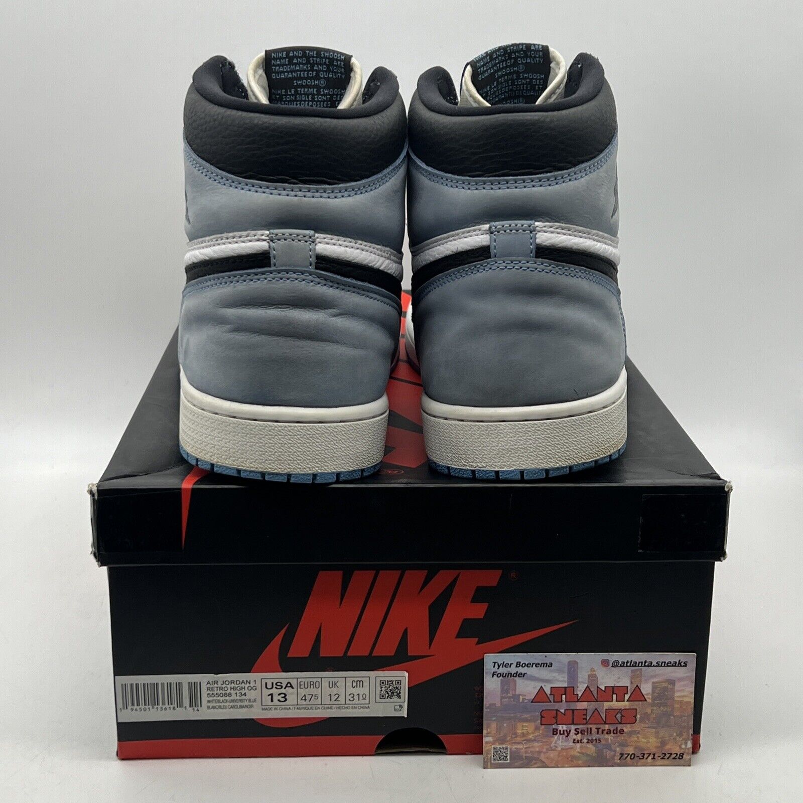 Size 13 - Jordan 1 Retro OG High University Blue Black White Leather 555088-134