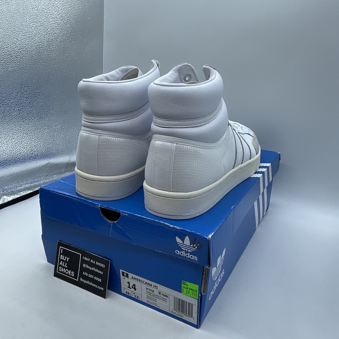 Size 14 - adidas Americana HI White (EF2706)