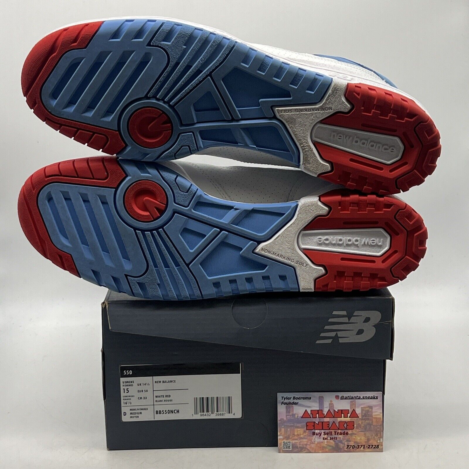 Size 15 - New Balance 550 Red Atlantic Blue Leather (BB550NCH)