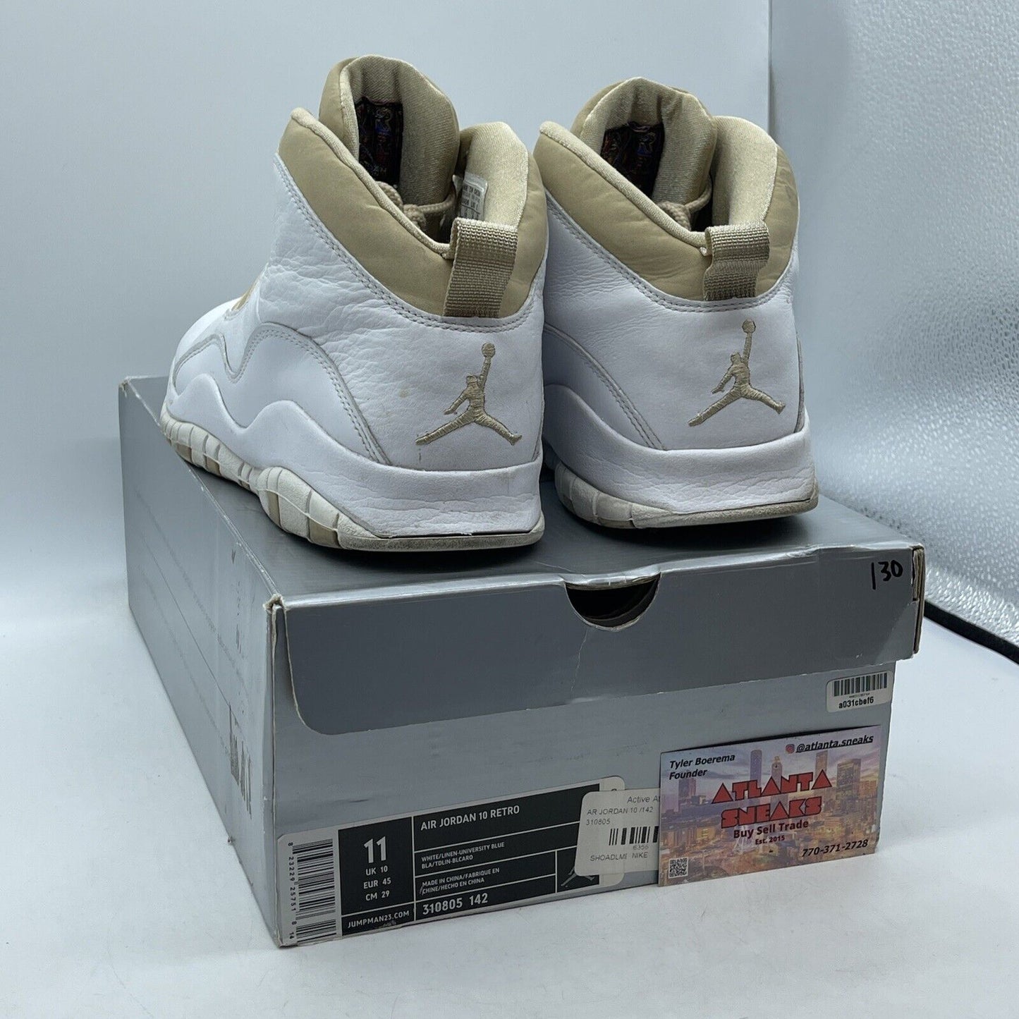 Size 11 - Air Jordan 10 Retro 2005 Linen Brown Suede White Leather (310805-142)
