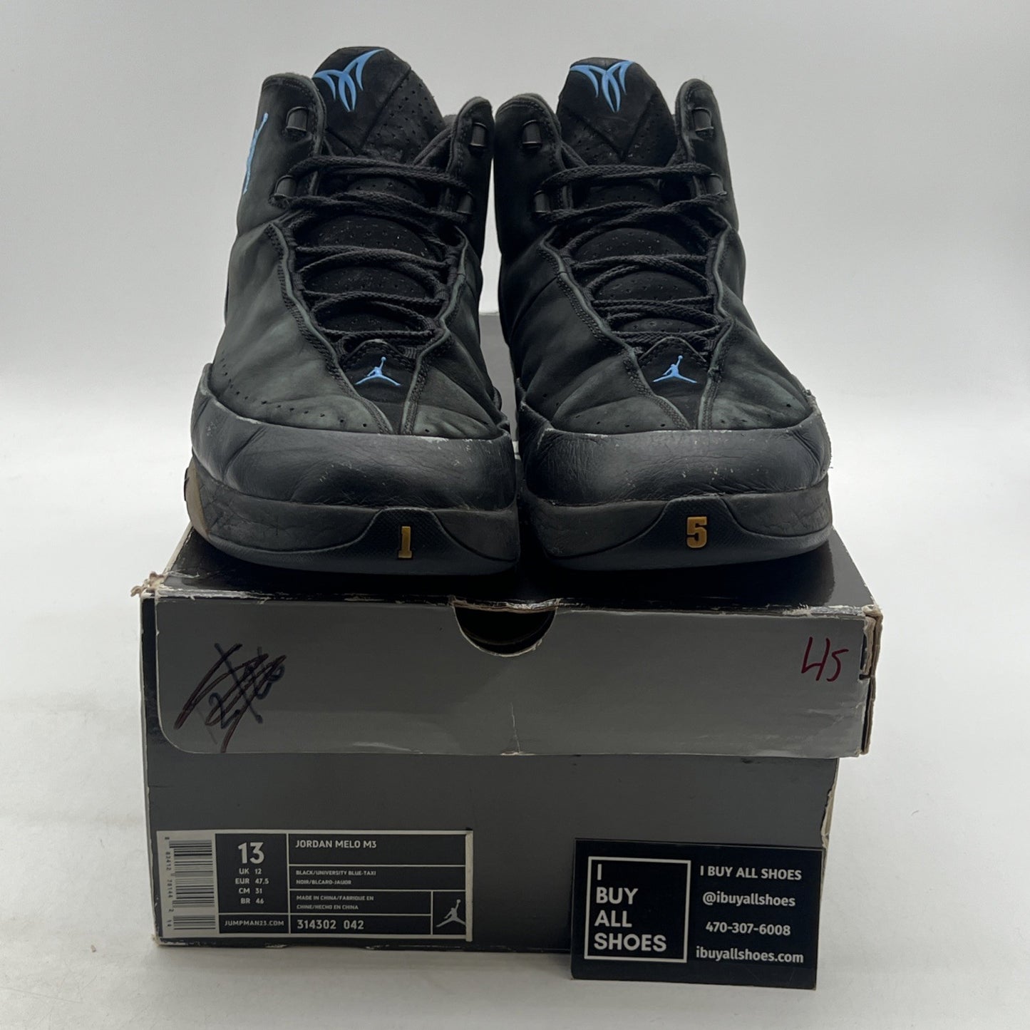 Size 13 - Air Jordan Melo M3 Black University Blue (314302-042)