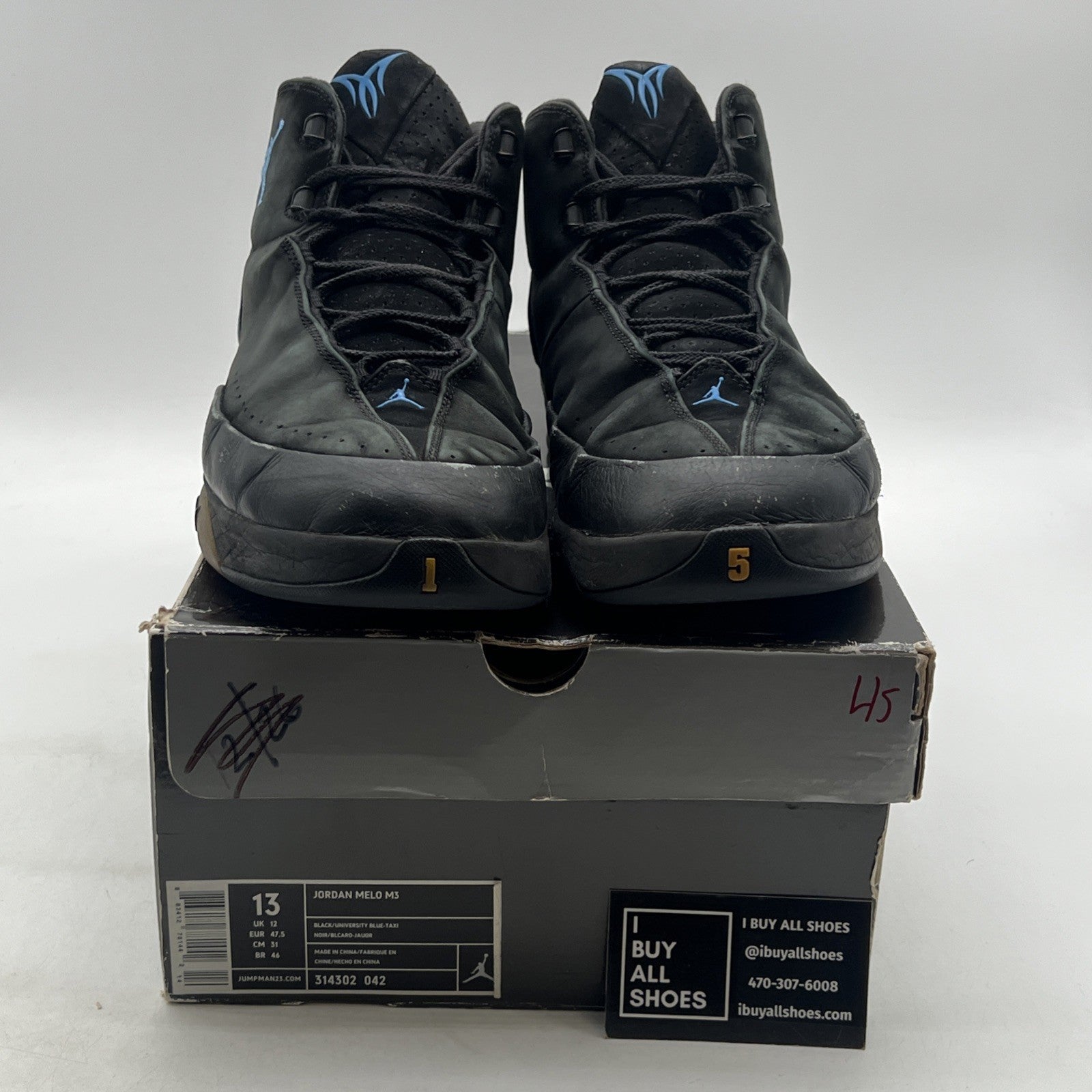 Size 13 - Air Jordan Melo M3 Black University Blue (314302-042)