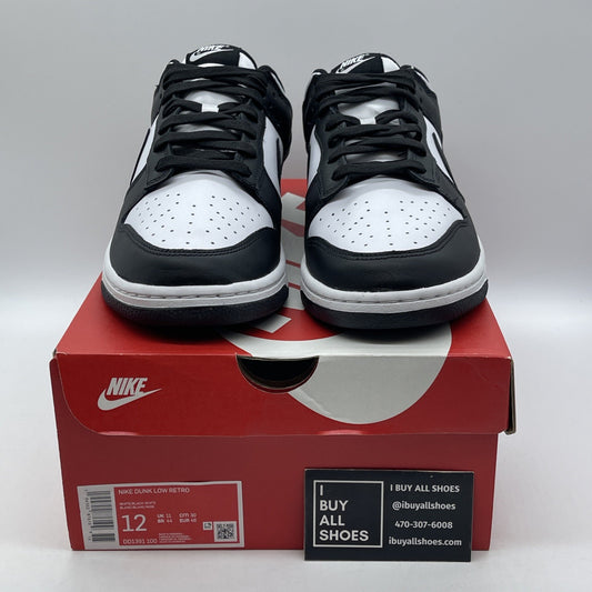 Size 12 - Nike Dunk Low Black White Leather (DD1391-100)