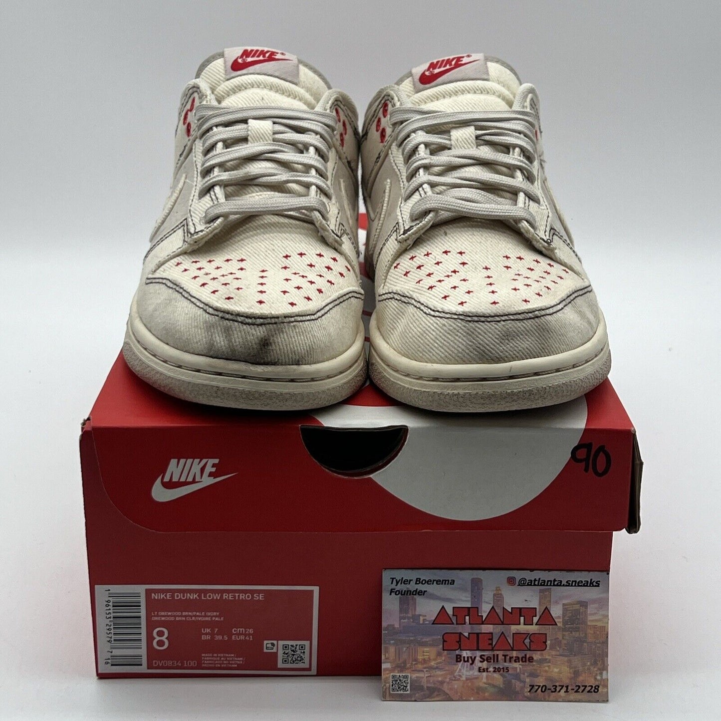 Size 8 - Nike Dunk Low Sashiko - Light Orewood Brown 2023 Suede (DV0834-100)