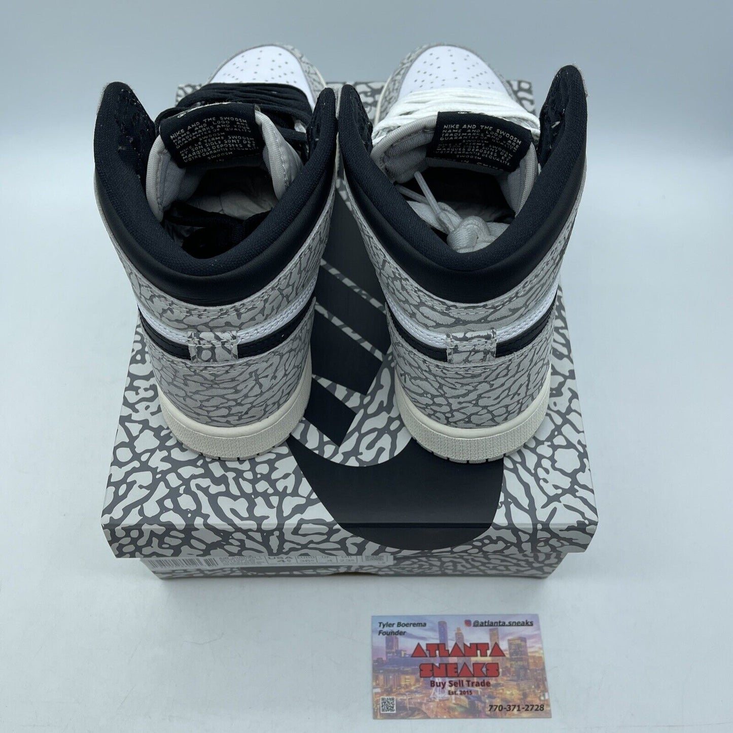 Size 4.5Y - NIKE AIR JORDAN 1 RETRO HIGH OG WHITE CEMENT BLACK (FD1437-052)