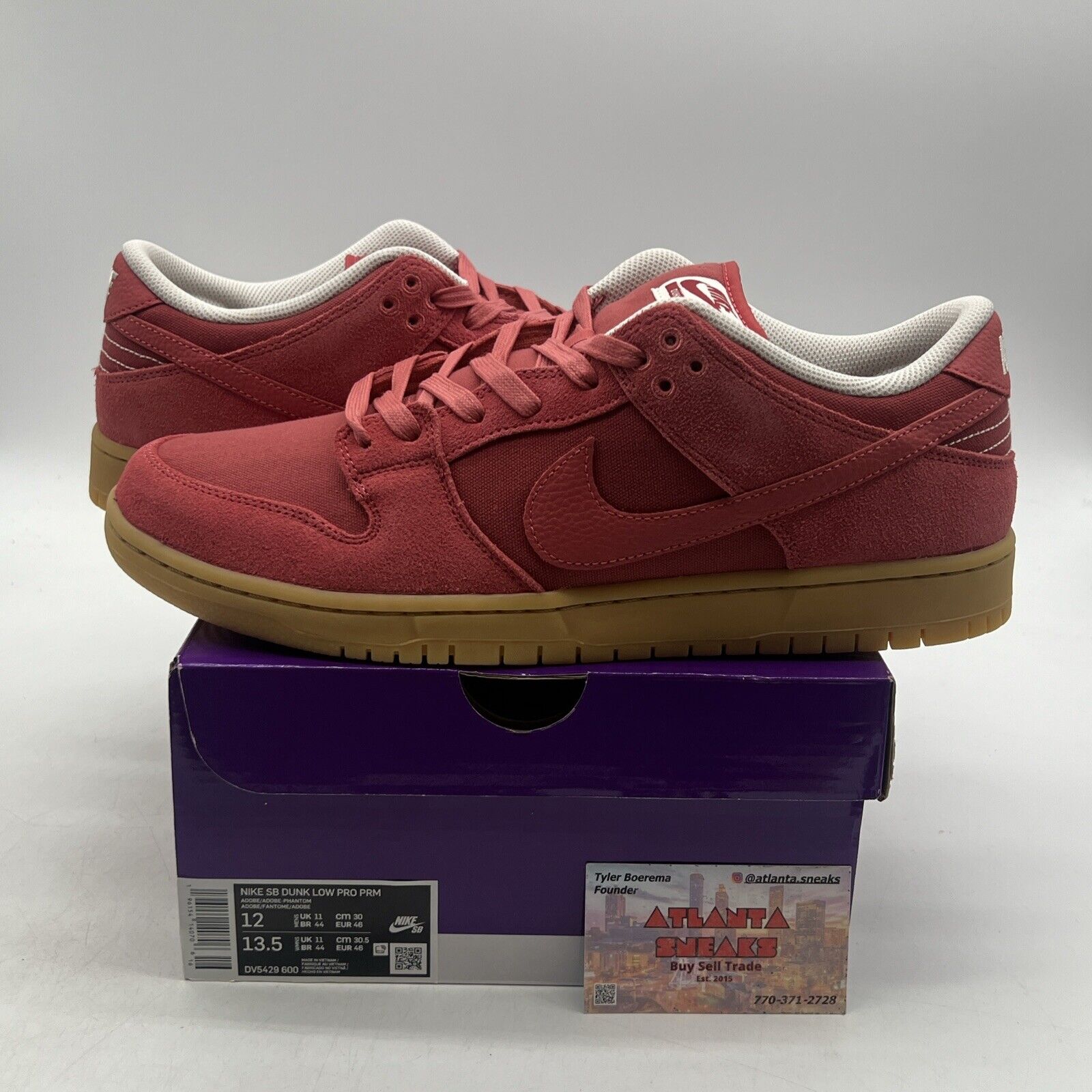 Size 12 - Nike Dunk Low SB Adobe 2023 Suede Gum (DV5429-600)