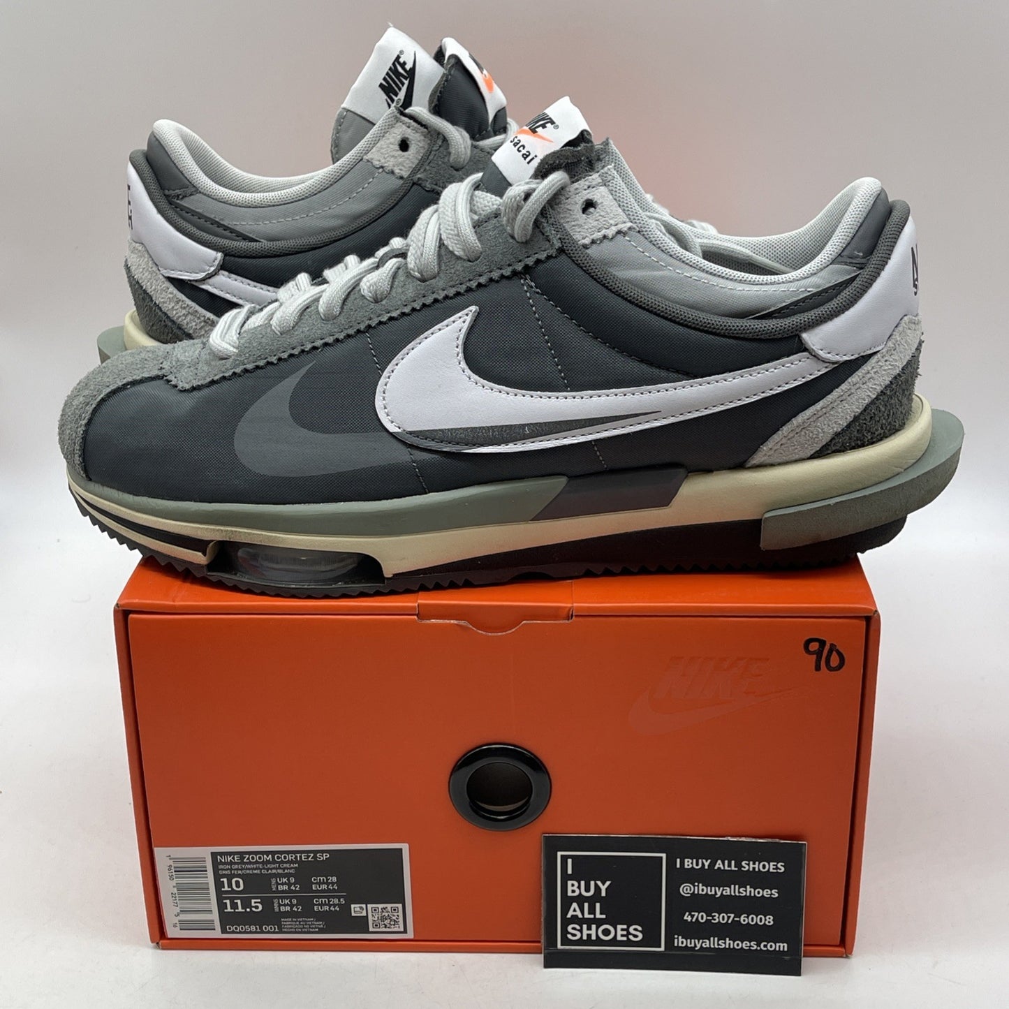 Size 10 - Nike sacai x Zoom Cortez SP Iron Grey (DQ0581-001)