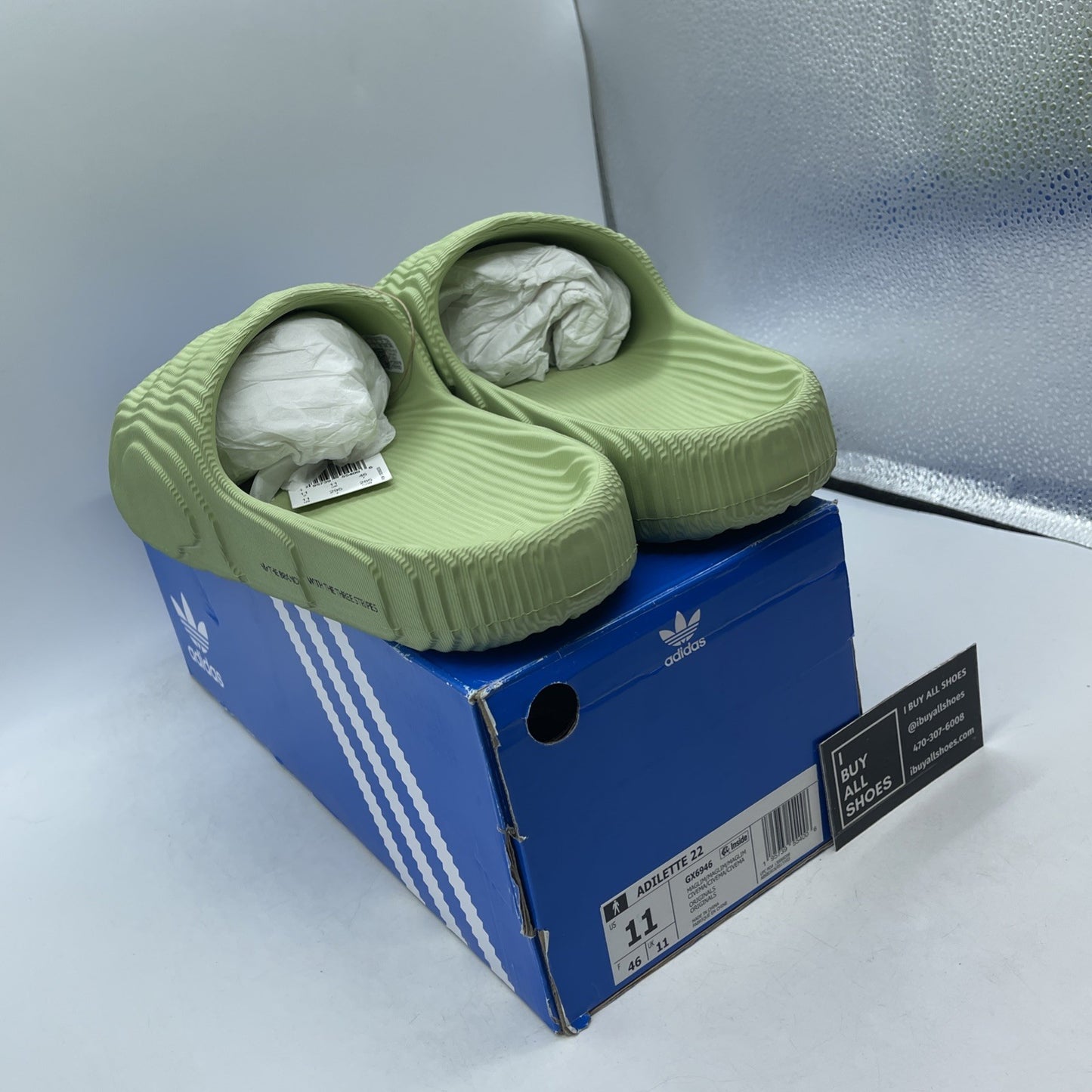 Size 11 - Adidas Adilette 22 Slides Magic Lime (GX6946)