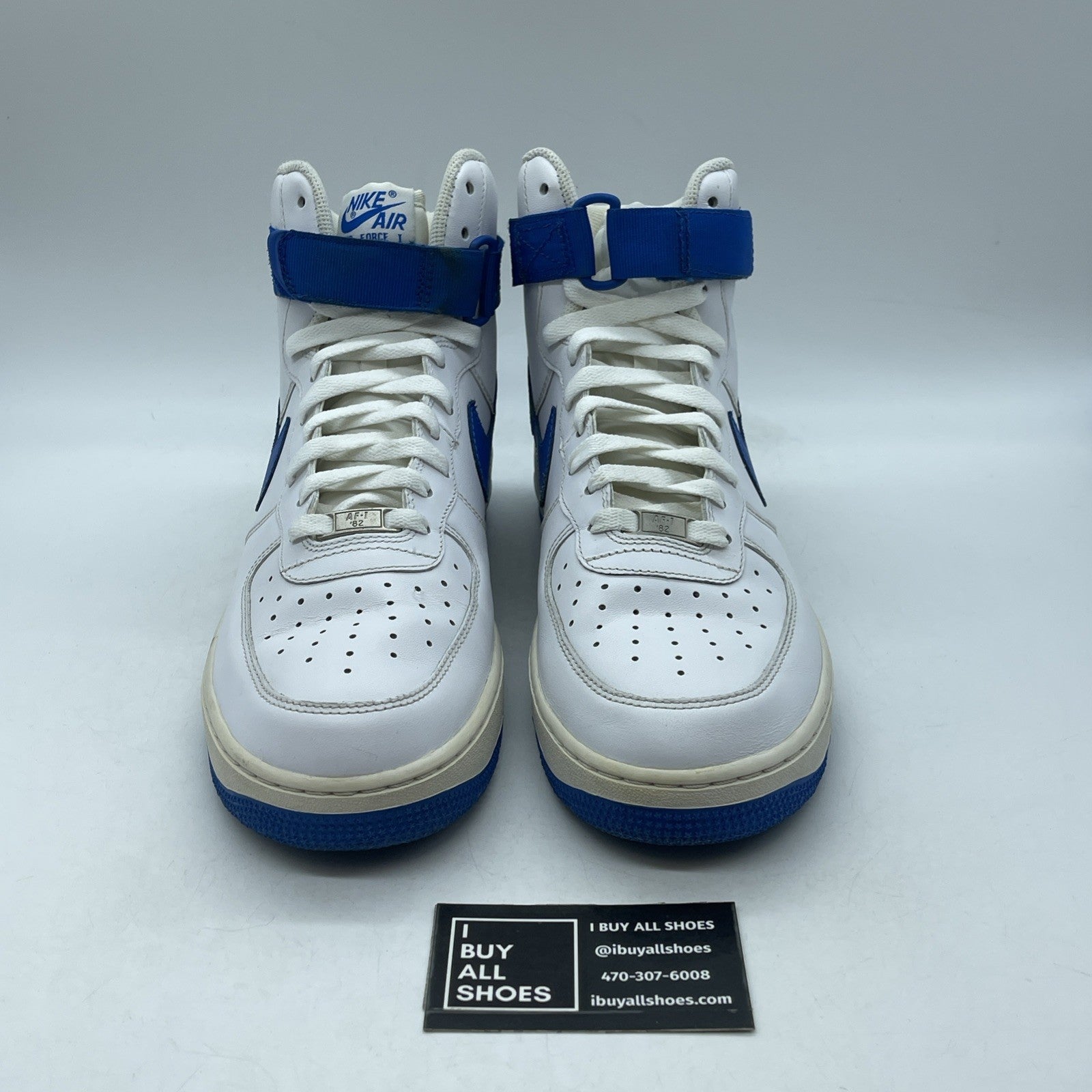 Size 9.5 - Nike Air Force 1 '07 High White Soar Blue (315121-110)