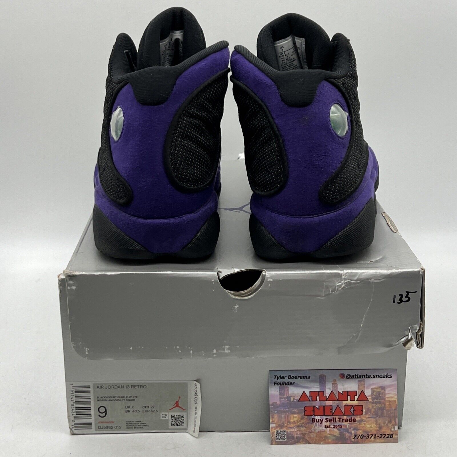 Size 9 - Jordan 13 Retro Court Purple Black Leather Suede (DJ5982-015)