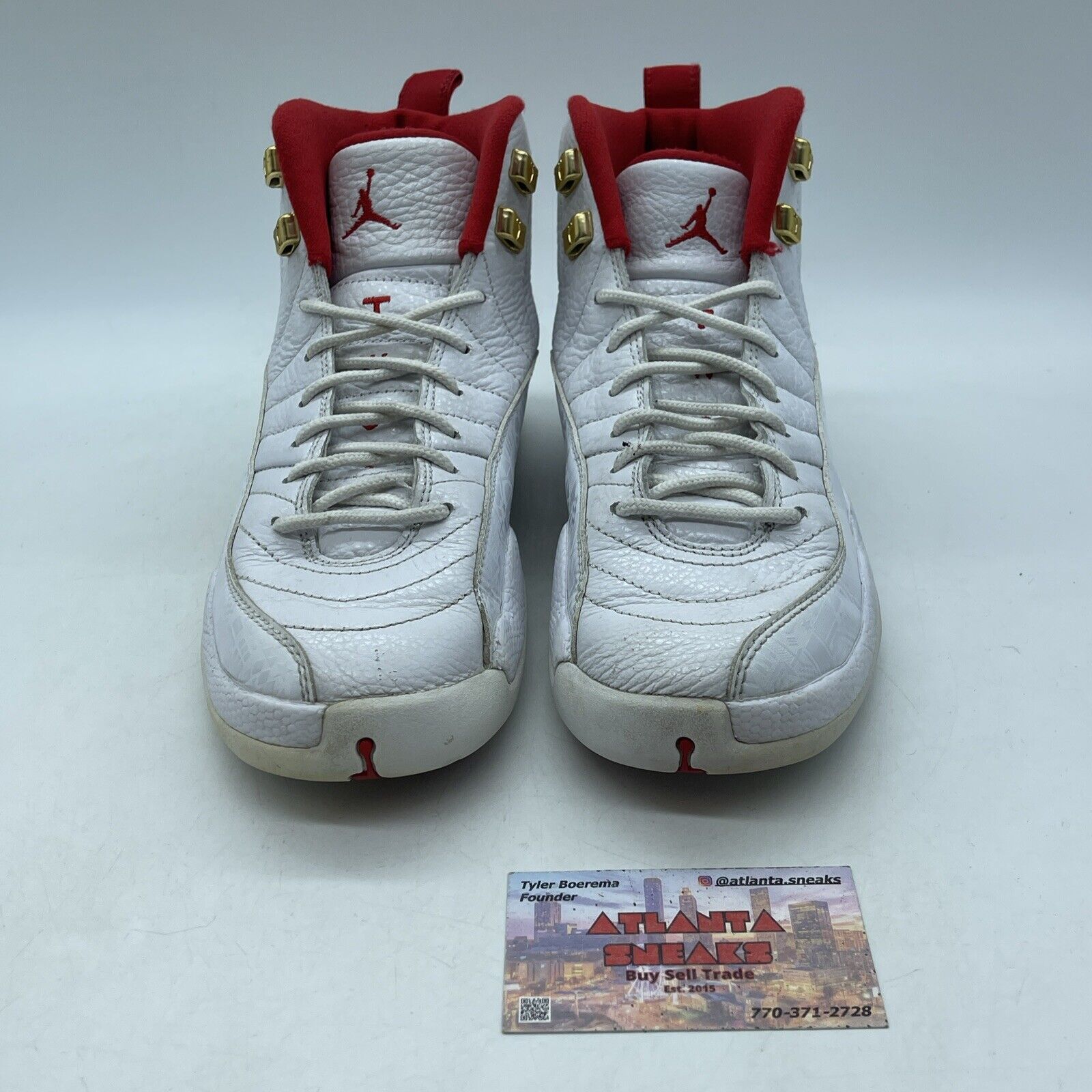 Size 7Y - Nike Air Jordan 12 XII Retro FIBA Gold Red White Leather  (153265-107)