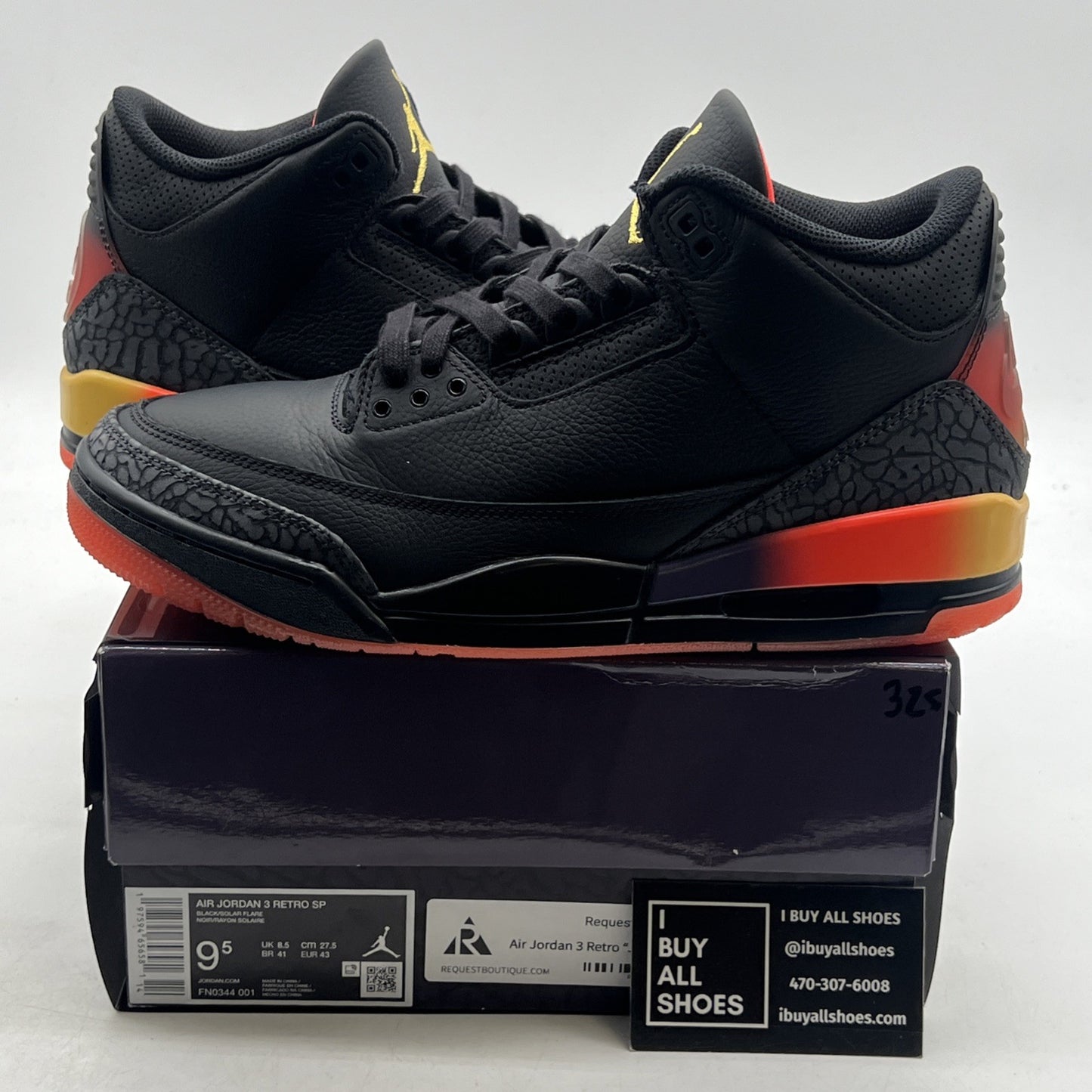 Size 9.5 - J. Balvin x Air Jordan 3 Retro Rio (FN0344-001)