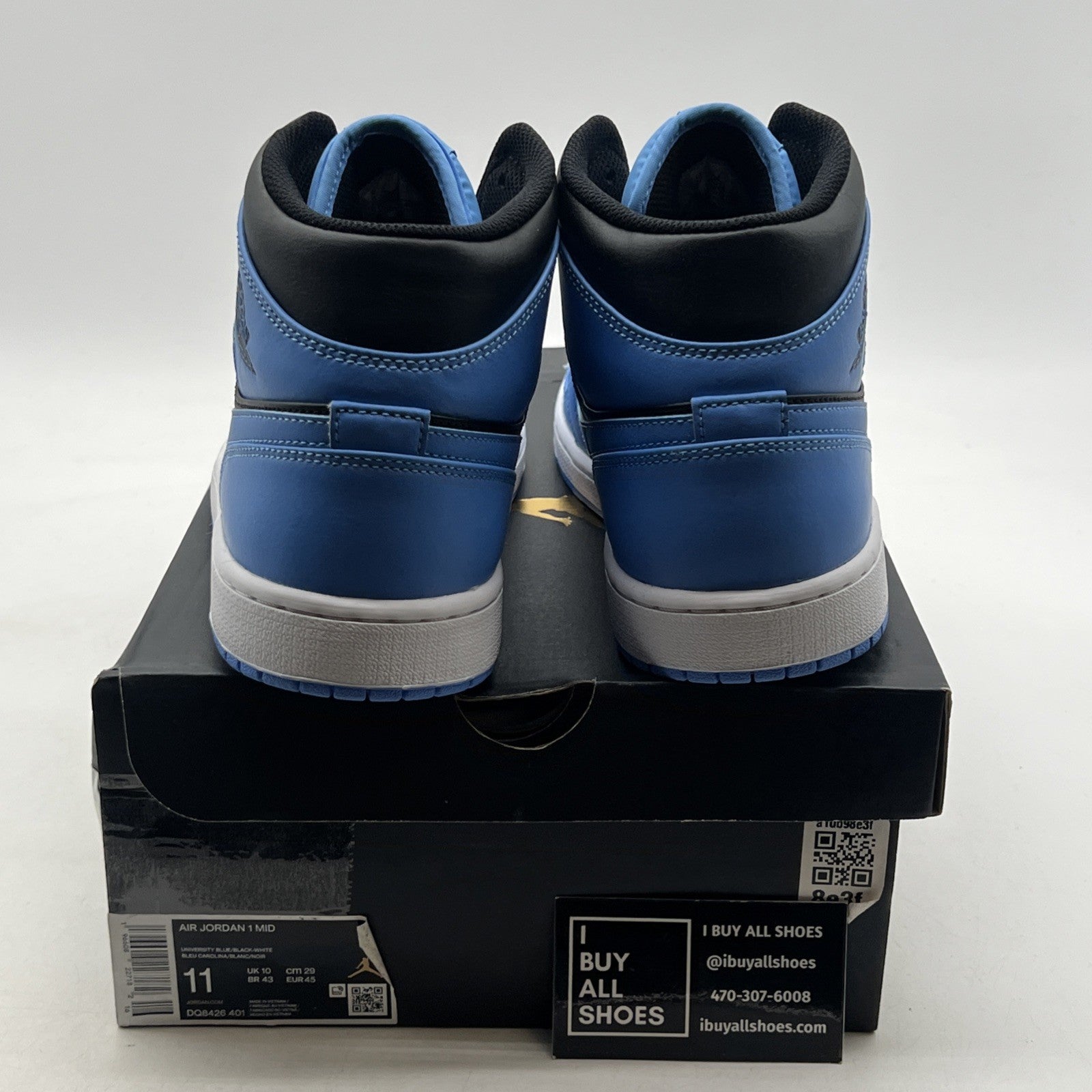 Size 11 - Air Jordan 1 Mid University Blue Black (DQ8426-401)