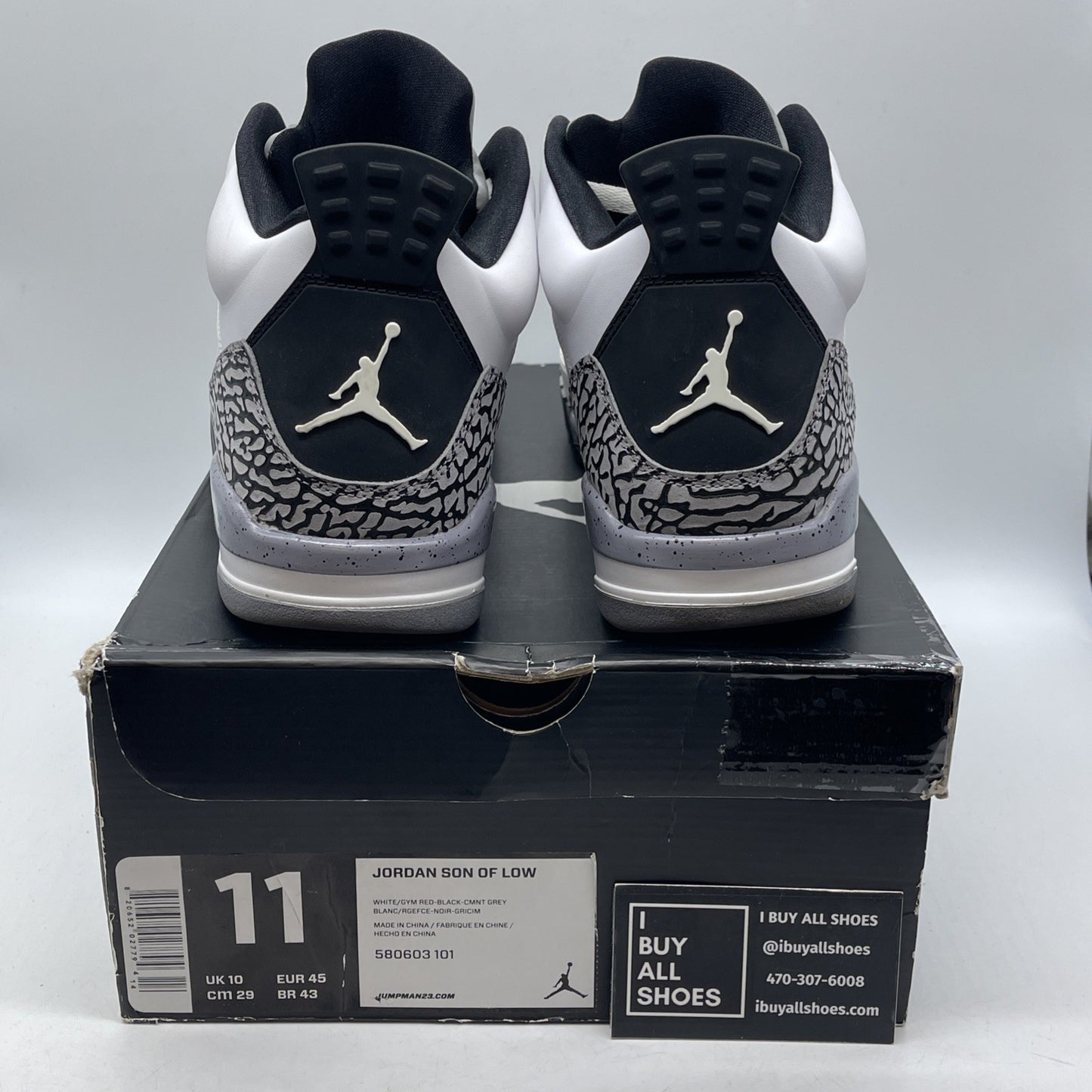 Size 11 - Jordan Son of Mars Low White Cement Suede Leather (580603-101)