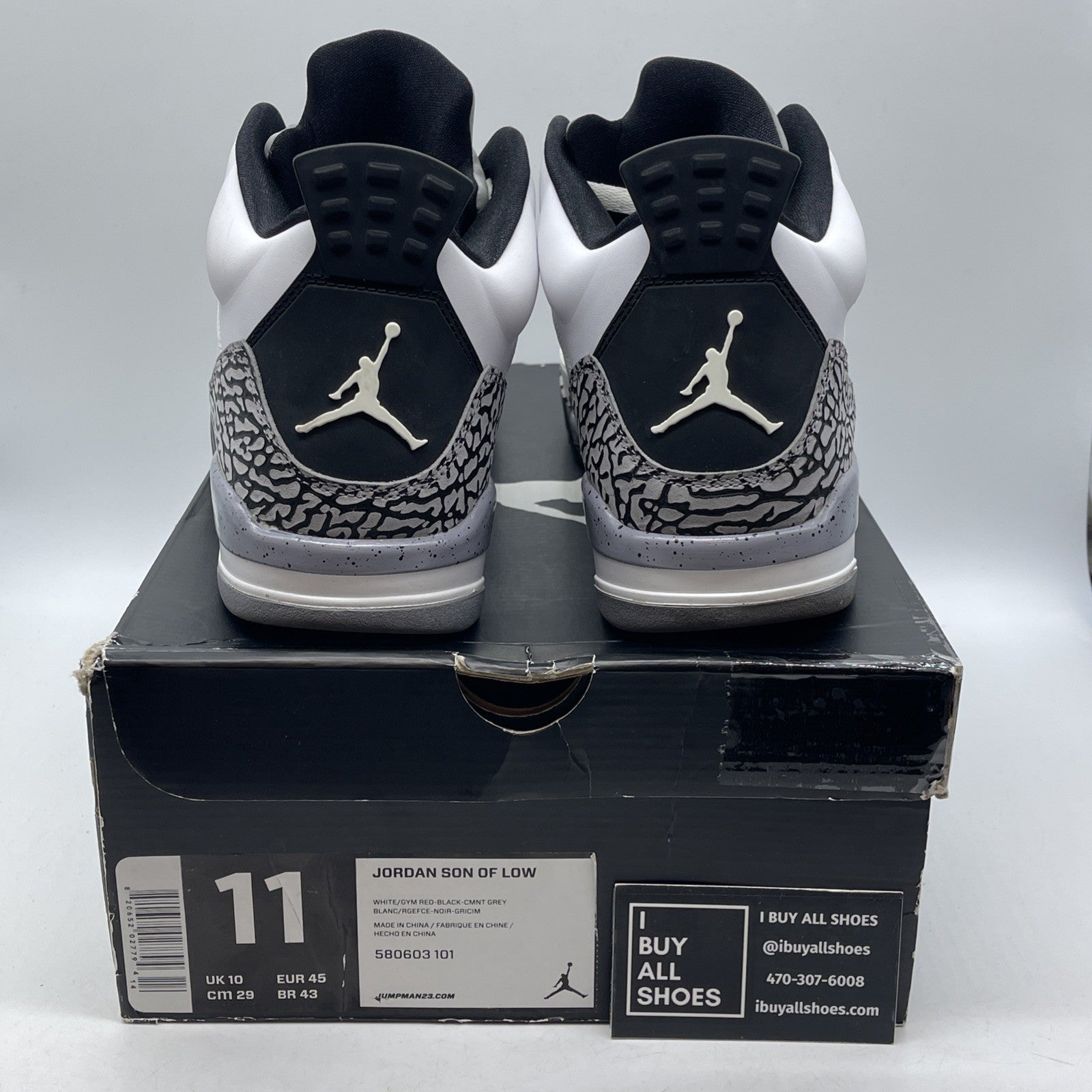 Size 11 - Jordan Son of Mars Low White Cement Suede Leather (580603-101)