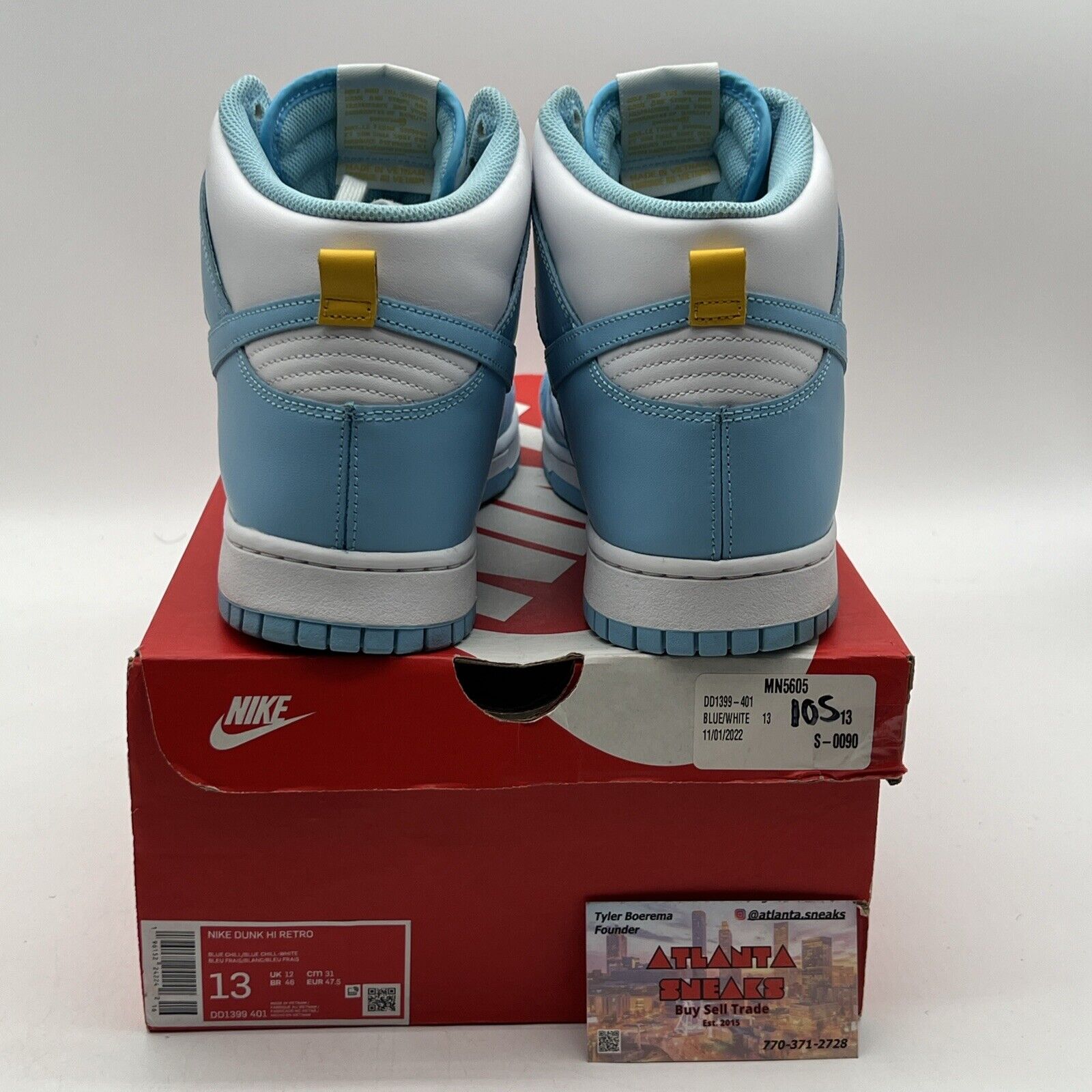 Size 13 - Nike Dunk High Blue Chill White Leather (DD1399-401)