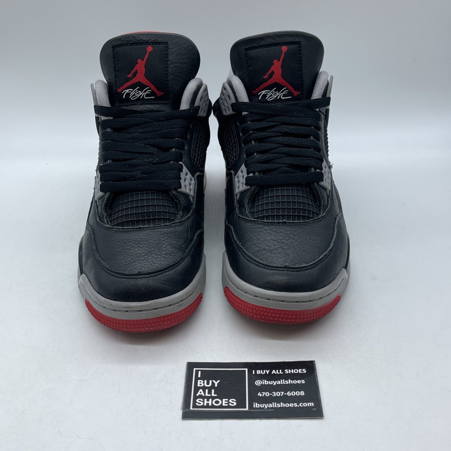 Size 9 - Air Jordan 4 Retro Bred Reimagined Black Grey Leather (FV5029-006)