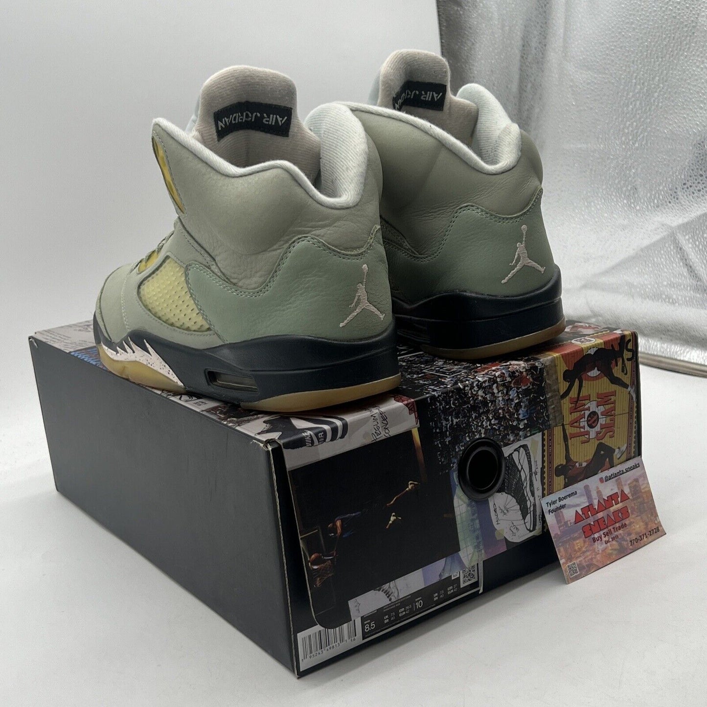 Size 8.5 - Jordan 5 JADE HORIZON 2022 Black Yellow Olive Suede (DC7501-300)