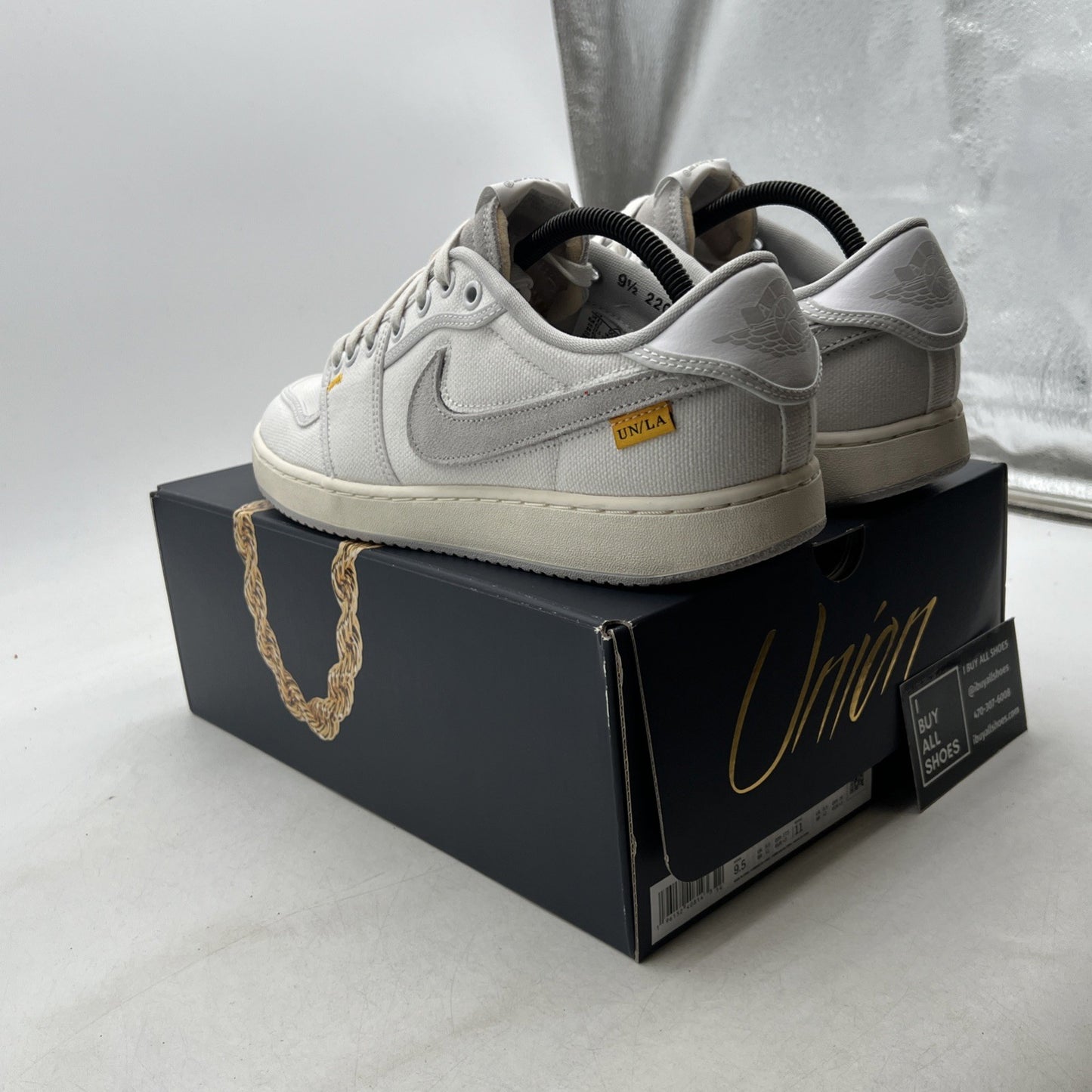 Size 9.5 - Jordan 1 KO x Union LA Low White Neutral Grey (DO8912-101)