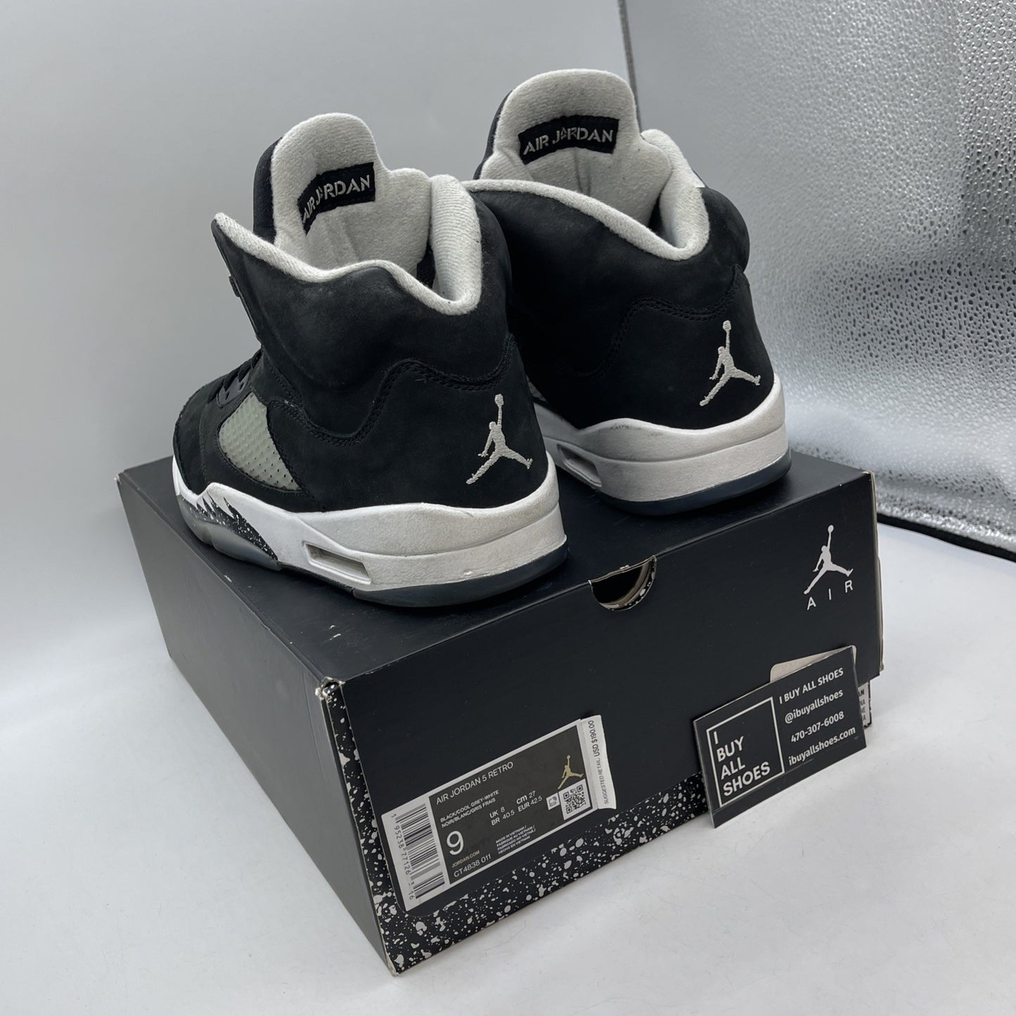Size 9 - Jordan 5 Retro Mid Oreo Black White Suede (CT4838-011)