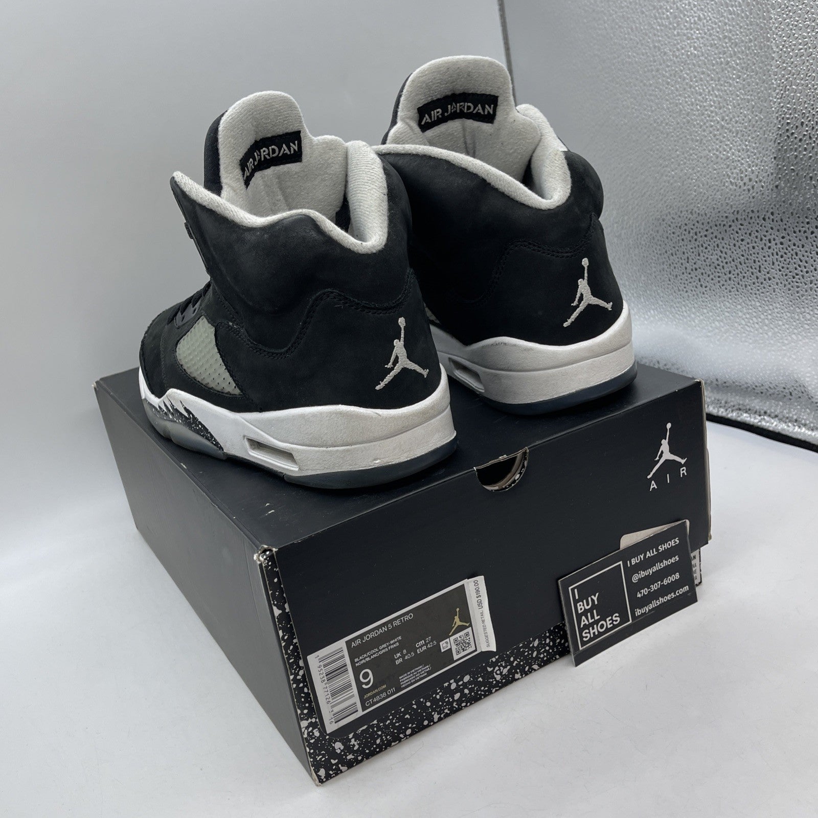 Size 9 - Jordan 5 Retro Mid Oreo Black White Suede (CT4838-011)