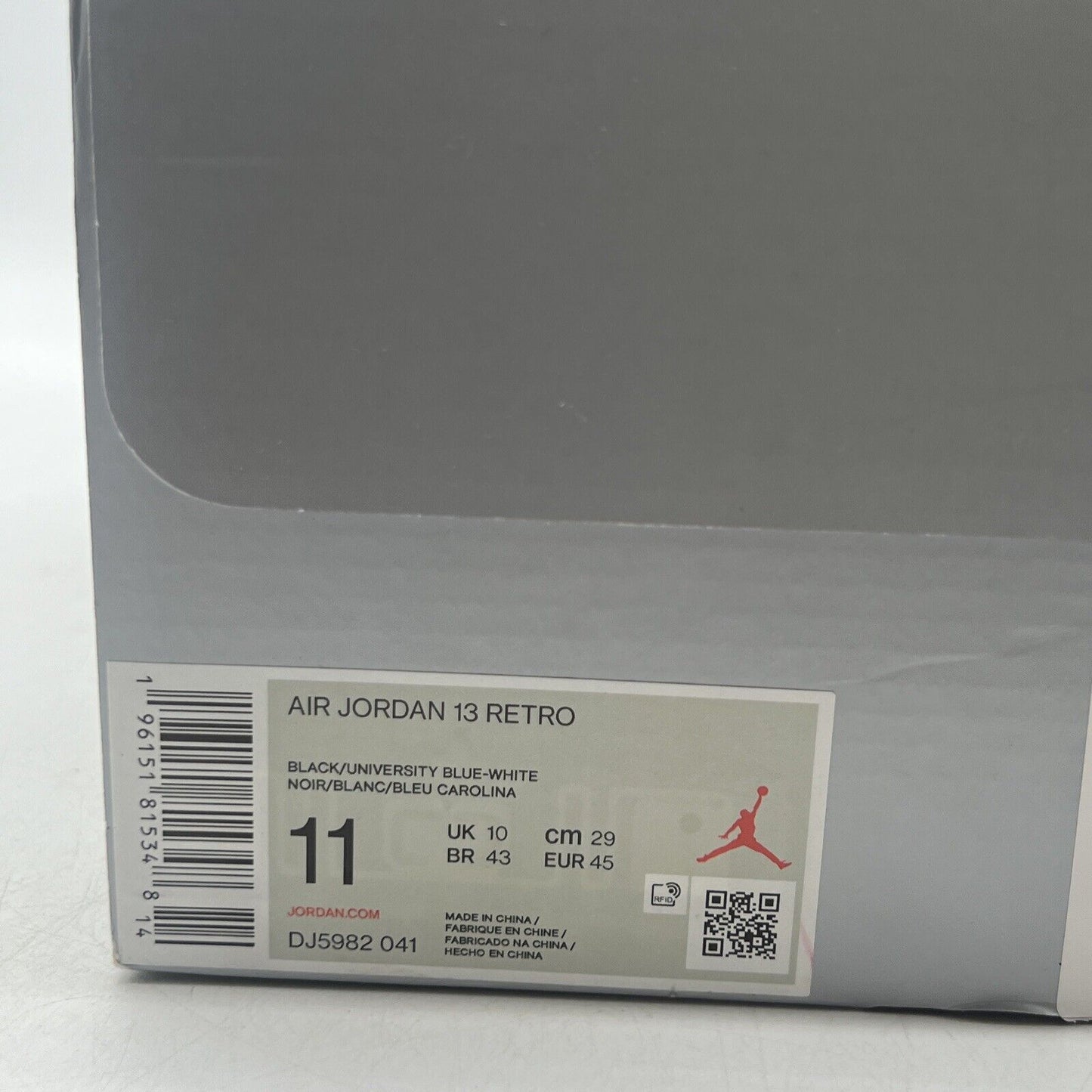 Size 11 - Jordan 13 Retro Mid Black University Blue Suede Leather (DJ5982-041)