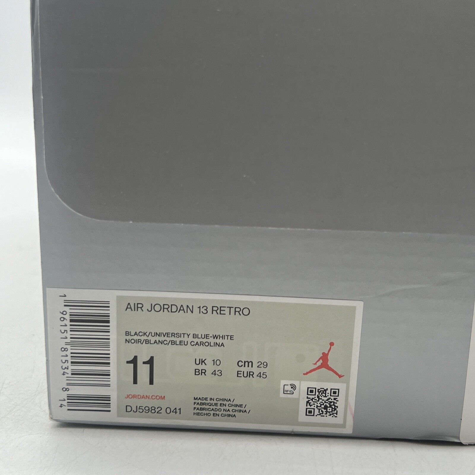Size 11 - Jordan 13 Retro Mid Black University Blue Suede Leather (DJ5982-041)