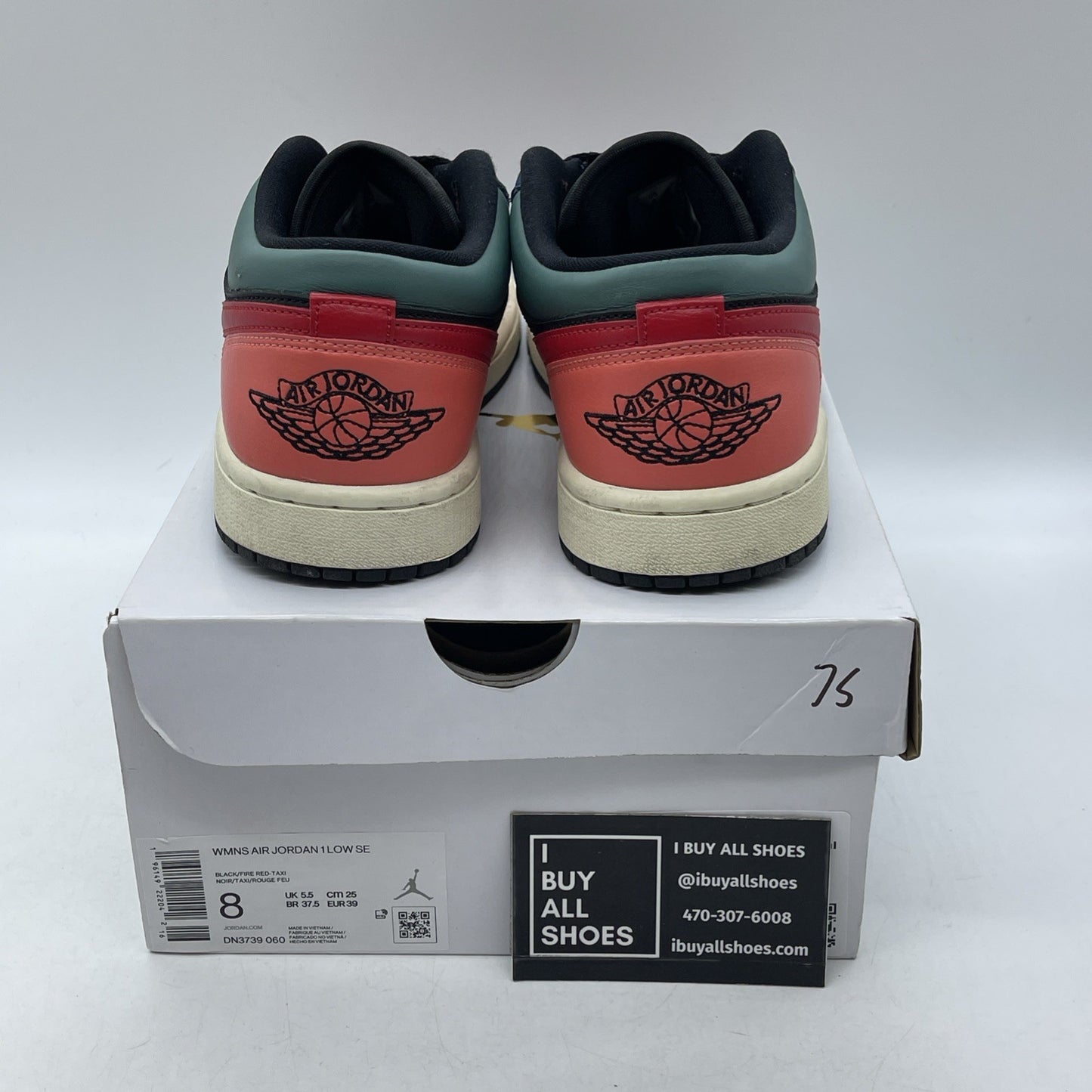 Size 8W - Air Jordan 1 SE Low Black Multi-Color (DN2739-060)