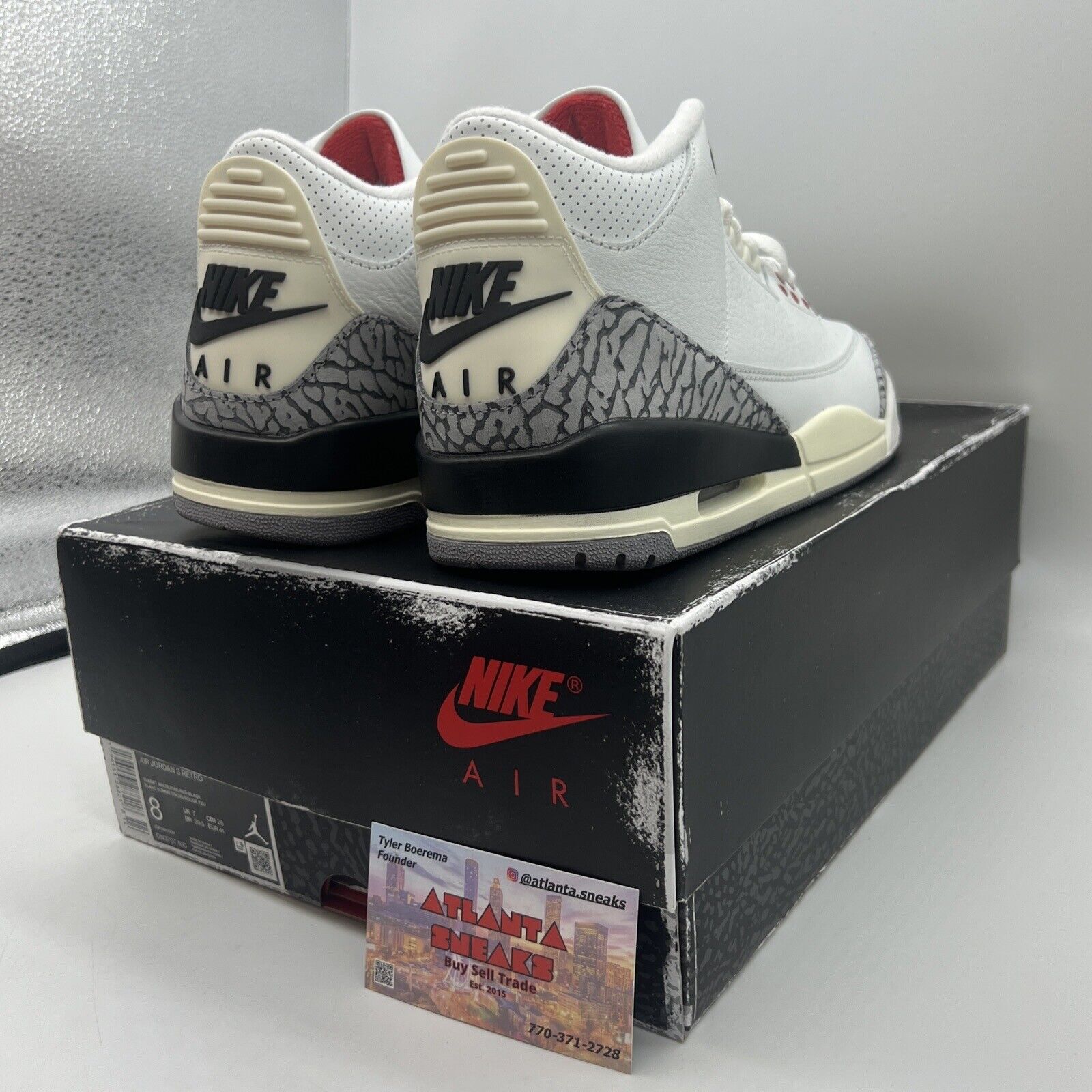 Size 8 - Jordan 3 Retro Mid White Cement Reimagined White Black Cream Brand New