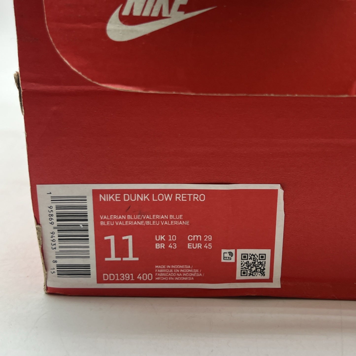 Size 11 - Nike Dunk Low Velarian Blue/White (DD1391-400)